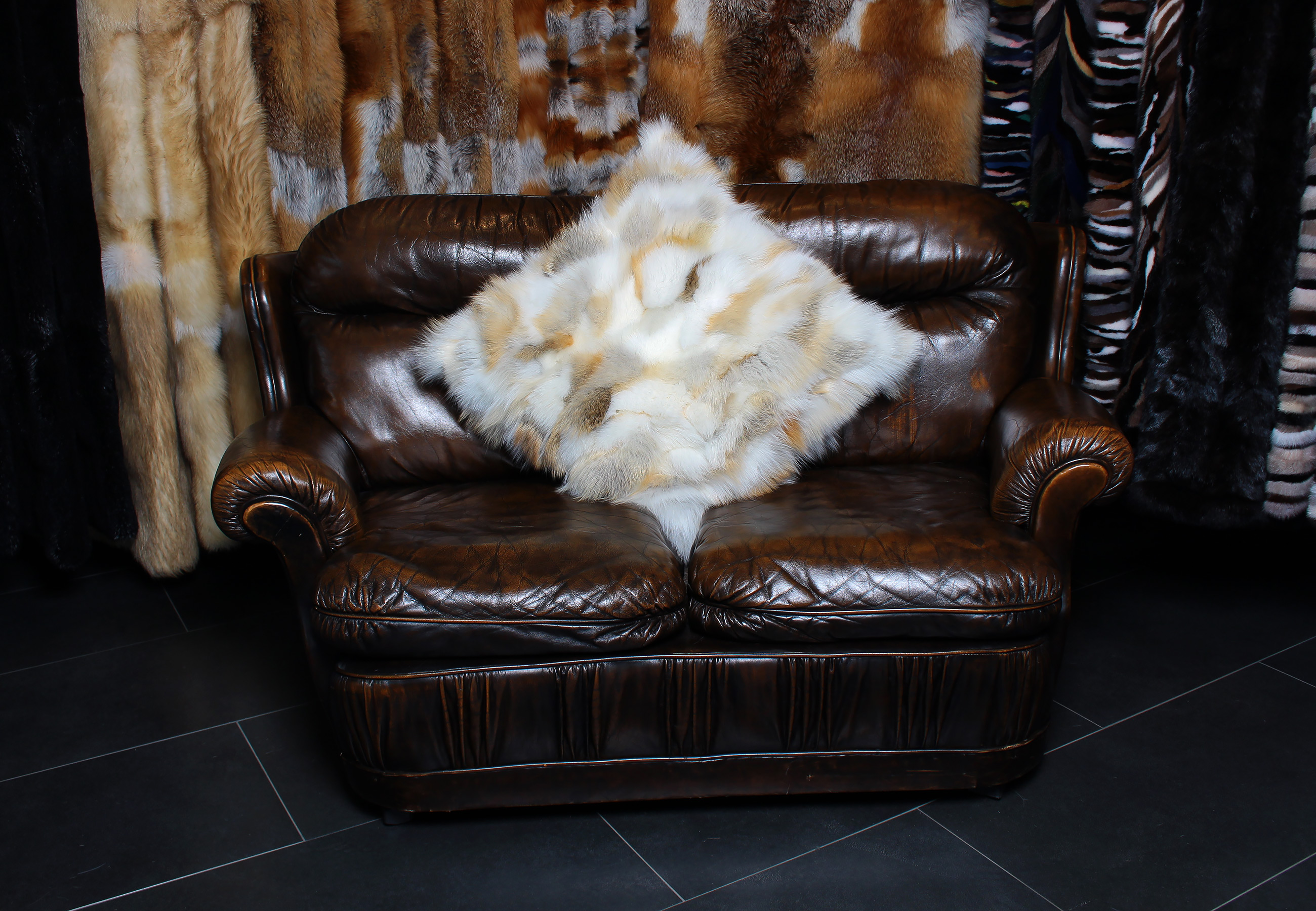 Golden Island Real Fur Fox Pillow