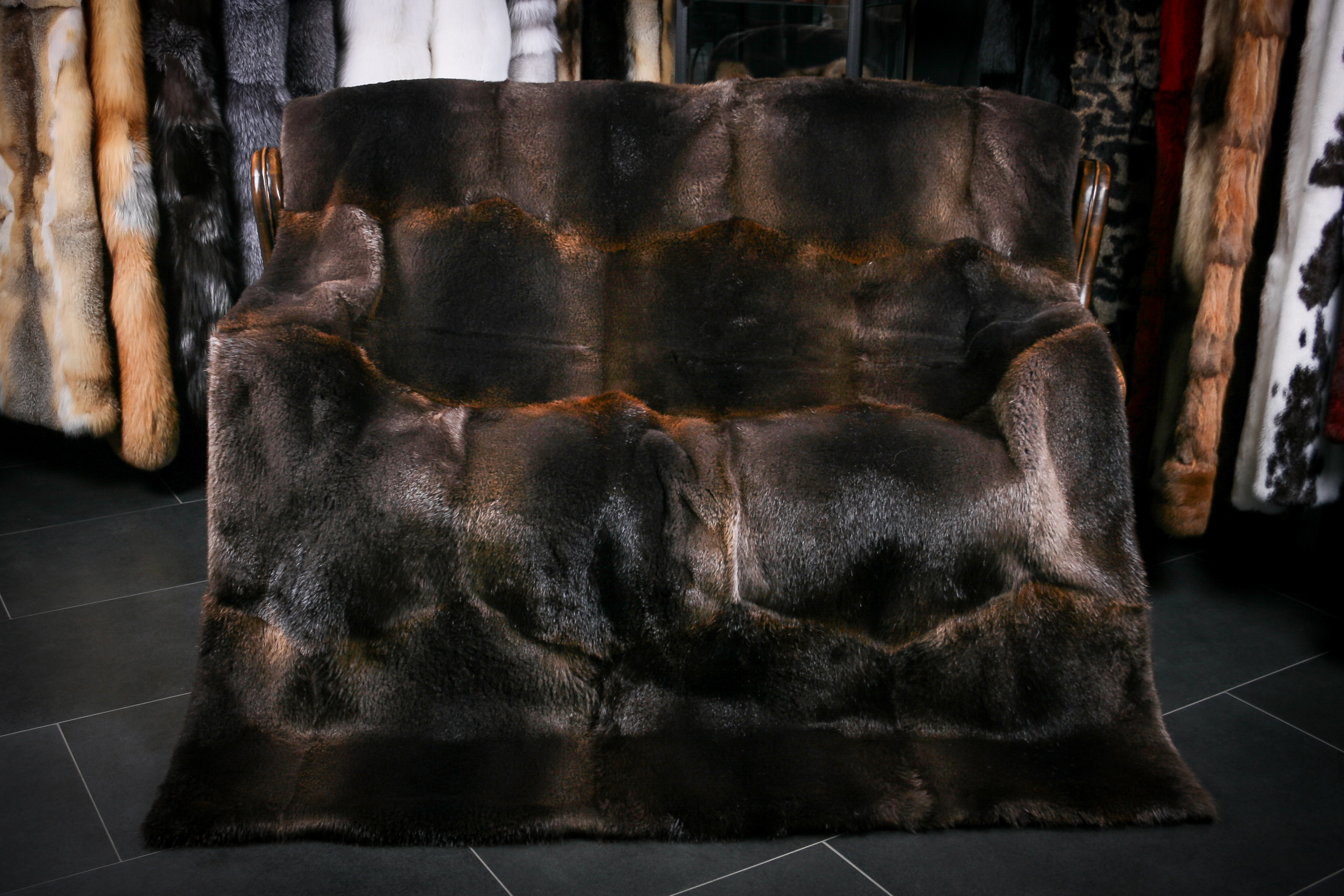Fur blanket from Canadian beaver skins