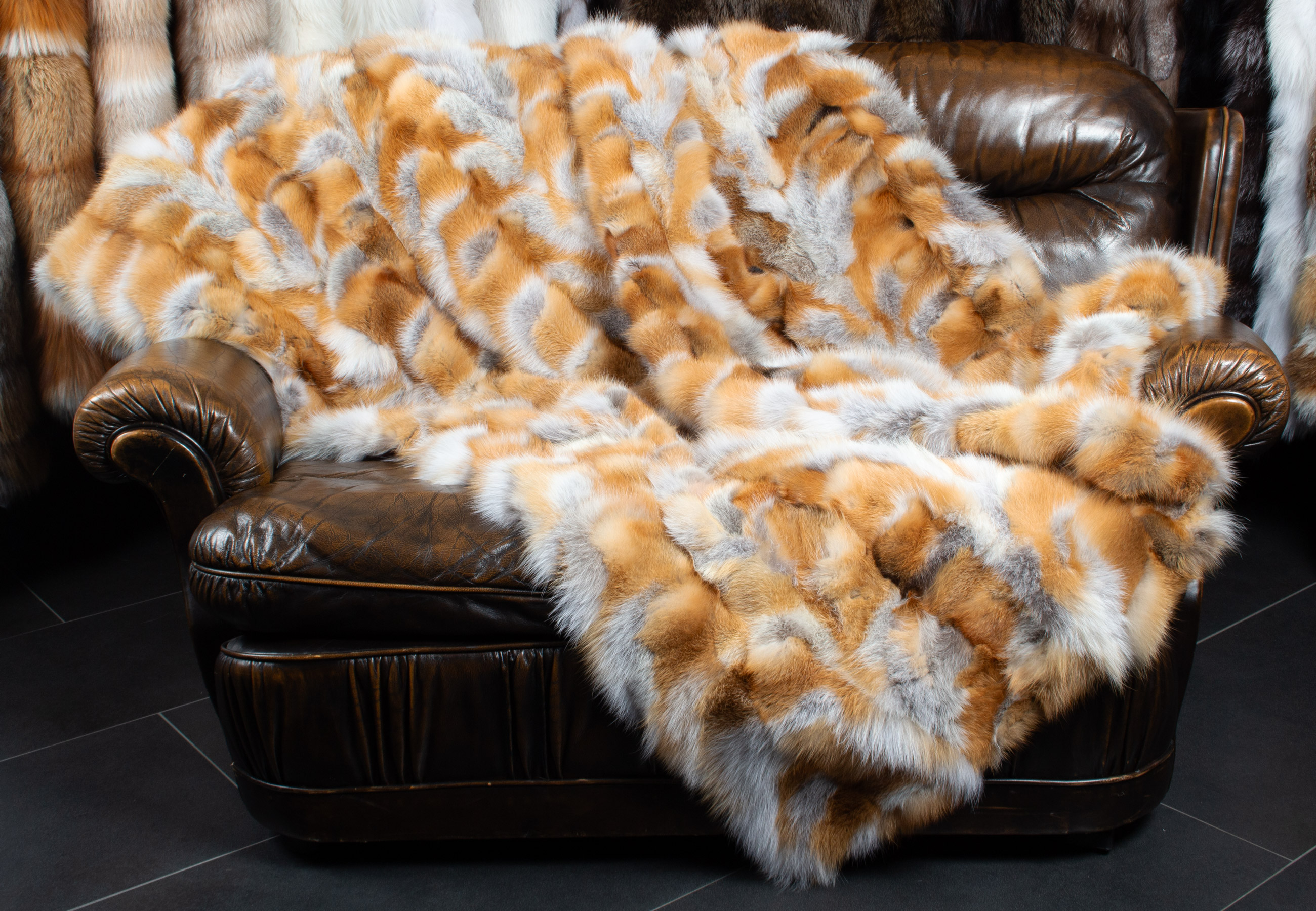 Canadian Red Fox Sides Fur Blanket
