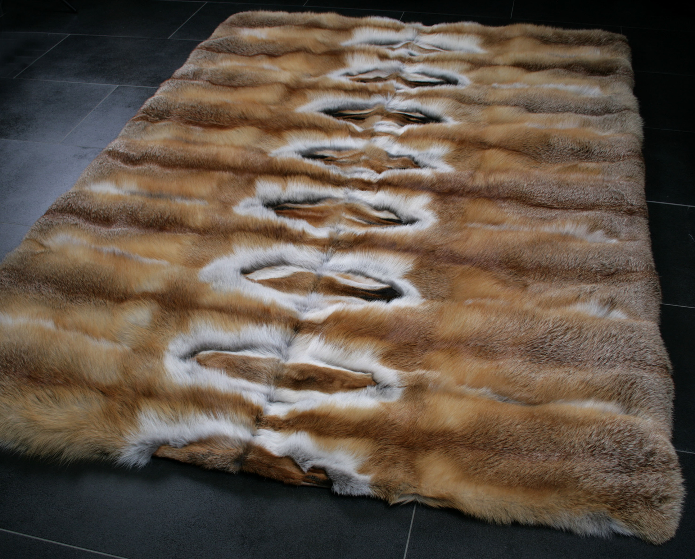 Noble fur carpet from european red foxes