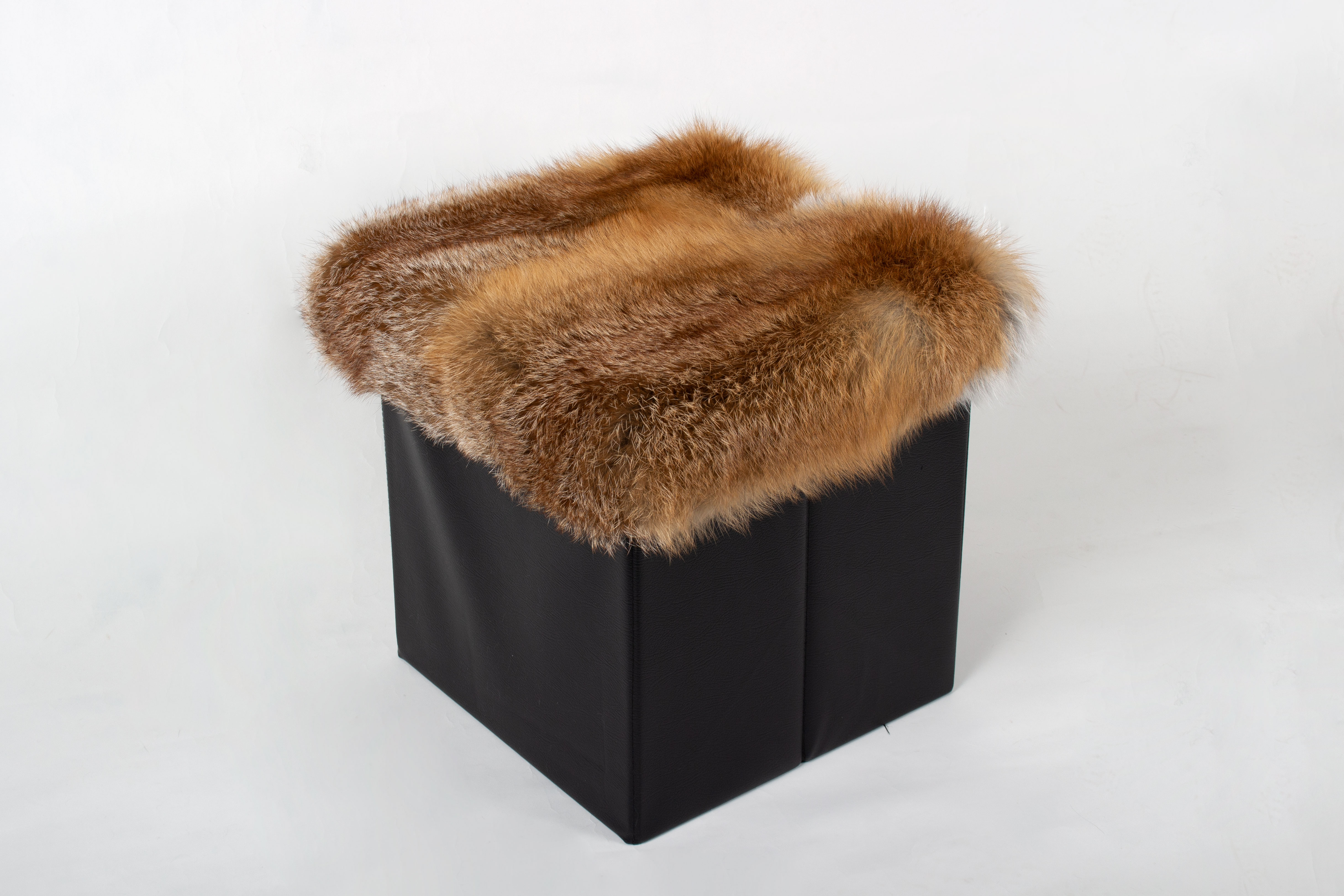 European Red Fox Fur Seat Cube