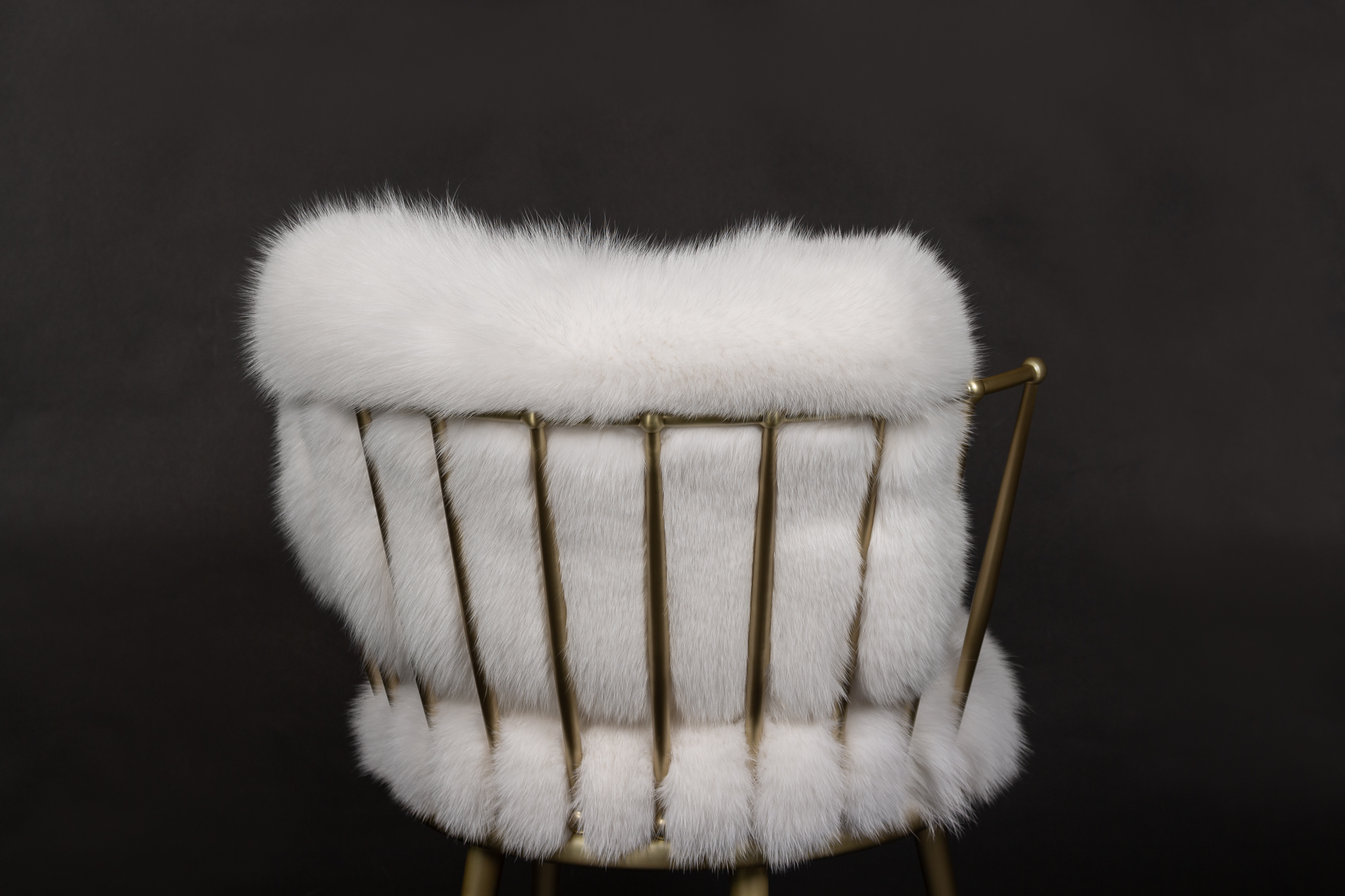 Elegant Shadow Fox Fur Chair