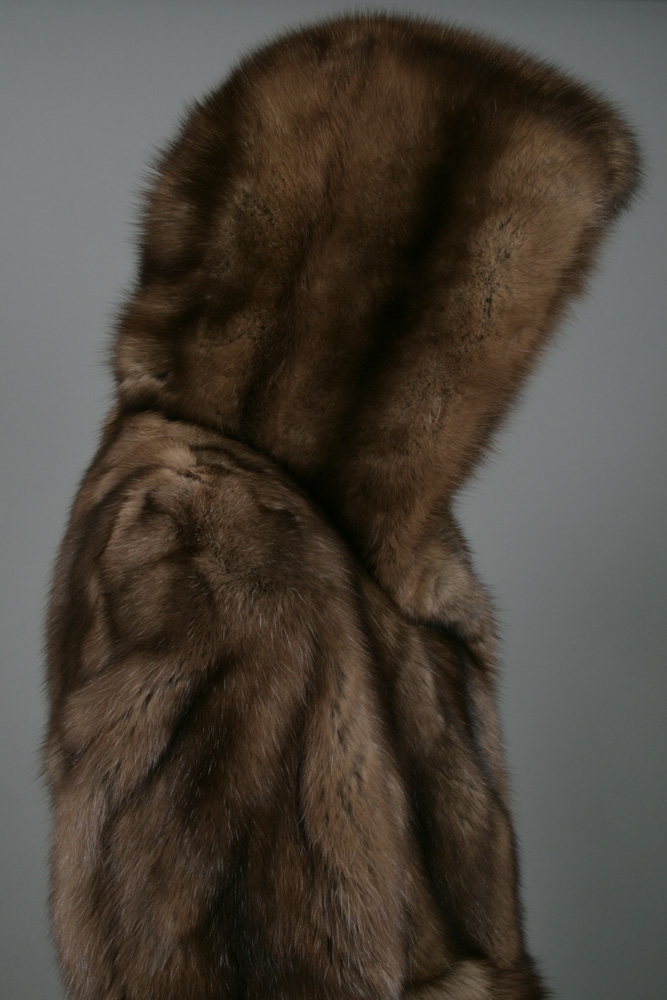 Sable fur coat made from dark bargusin sable furs