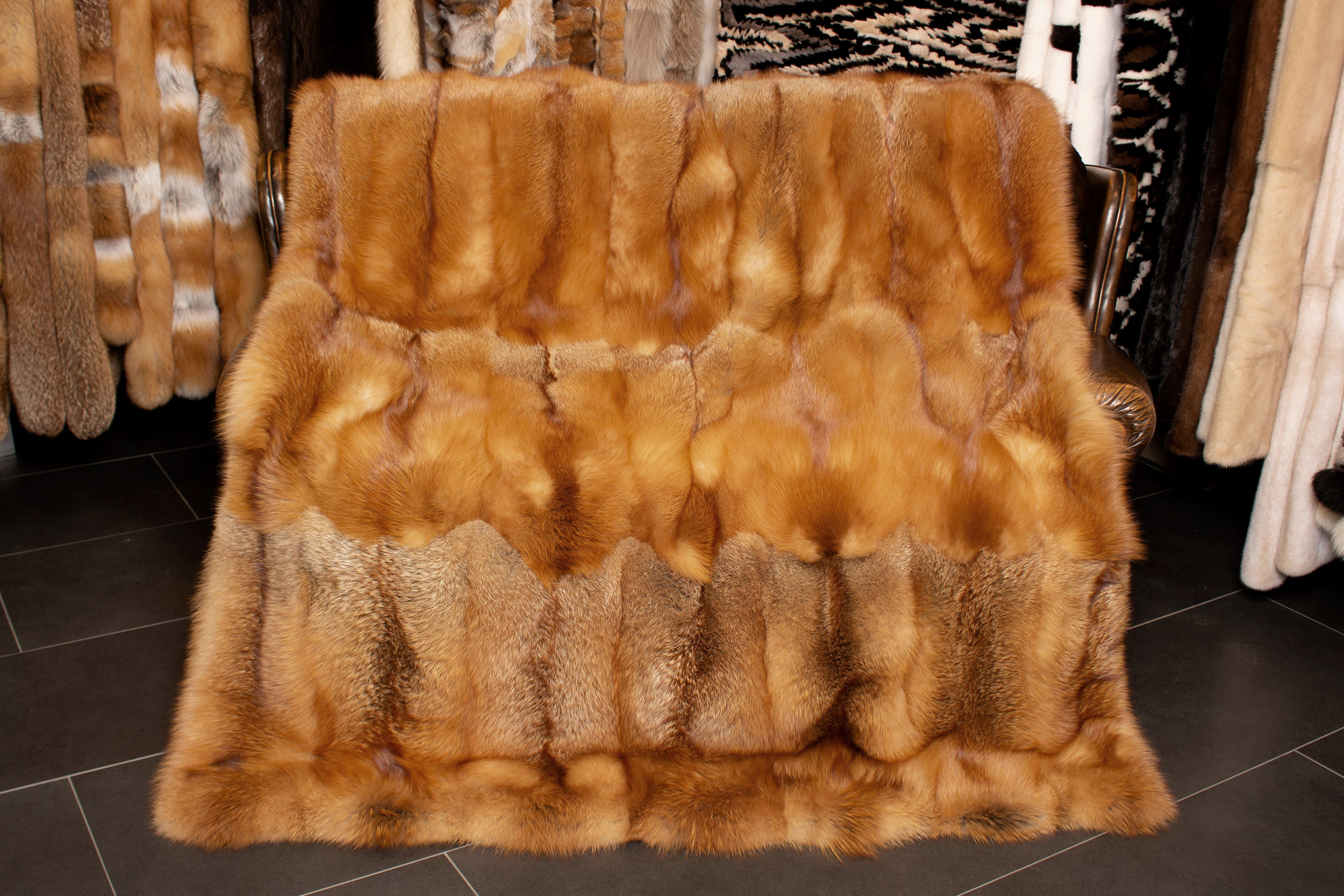 Canadian Red Fox Fur Throw