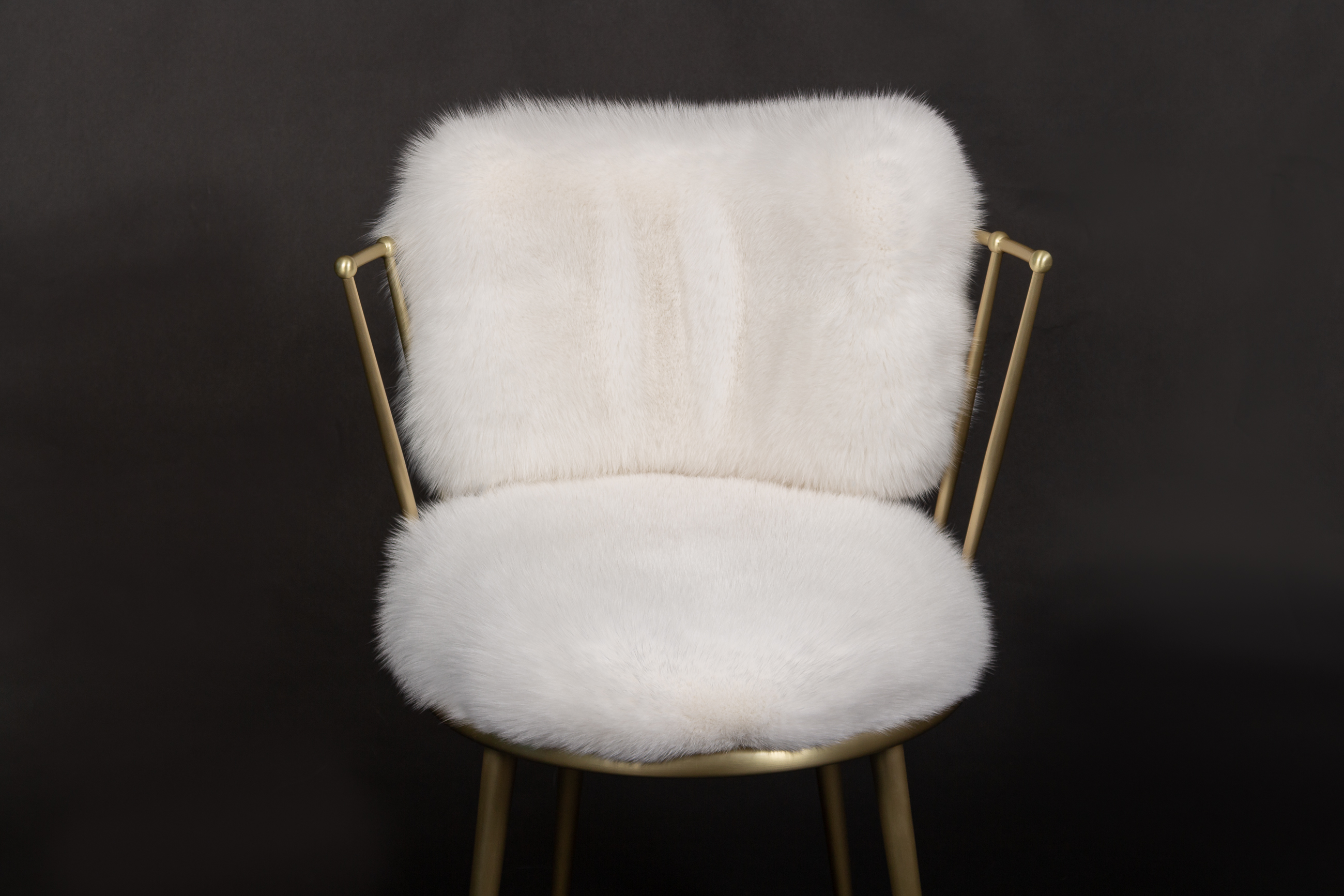 Elegant Shadow Fox Fur Chair