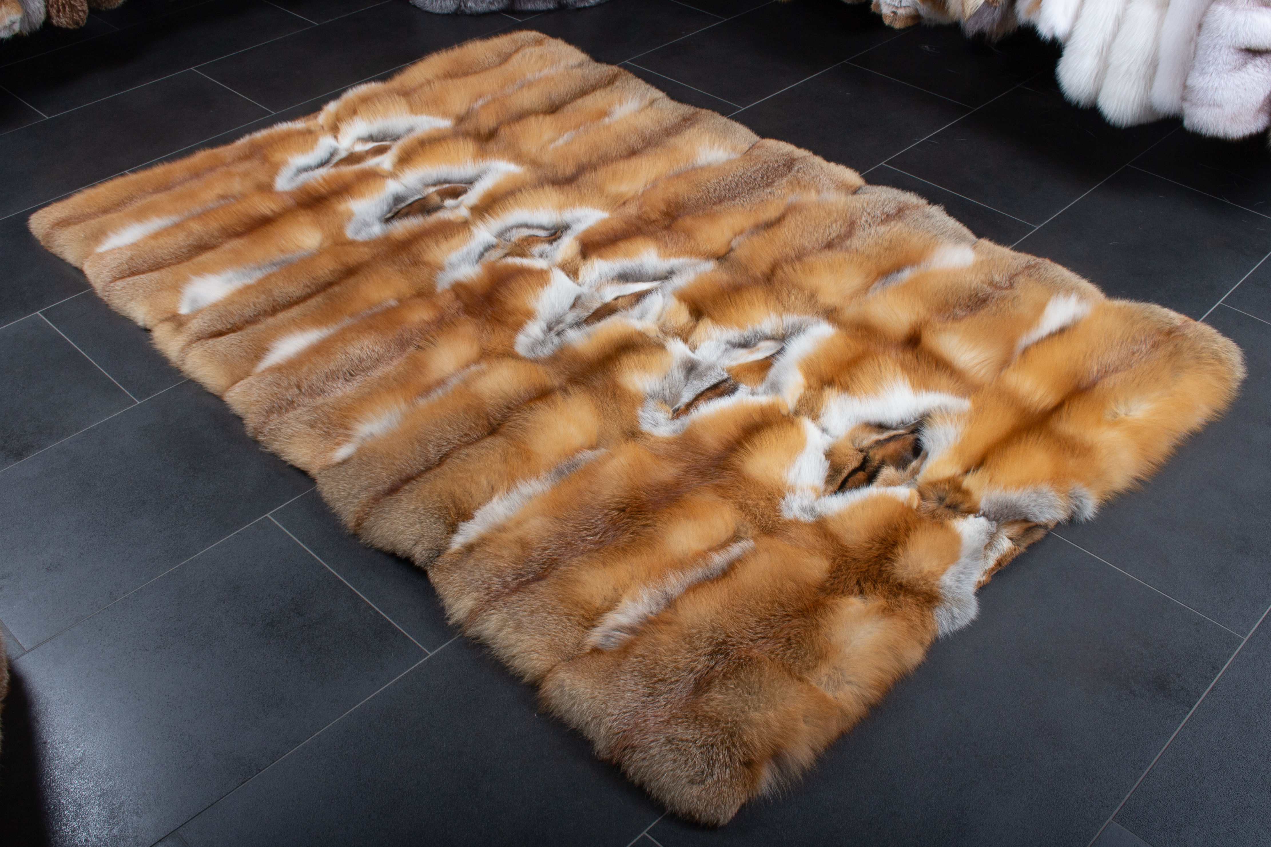 Red Fox Fur Carpet from Real Canadian Red Foxes