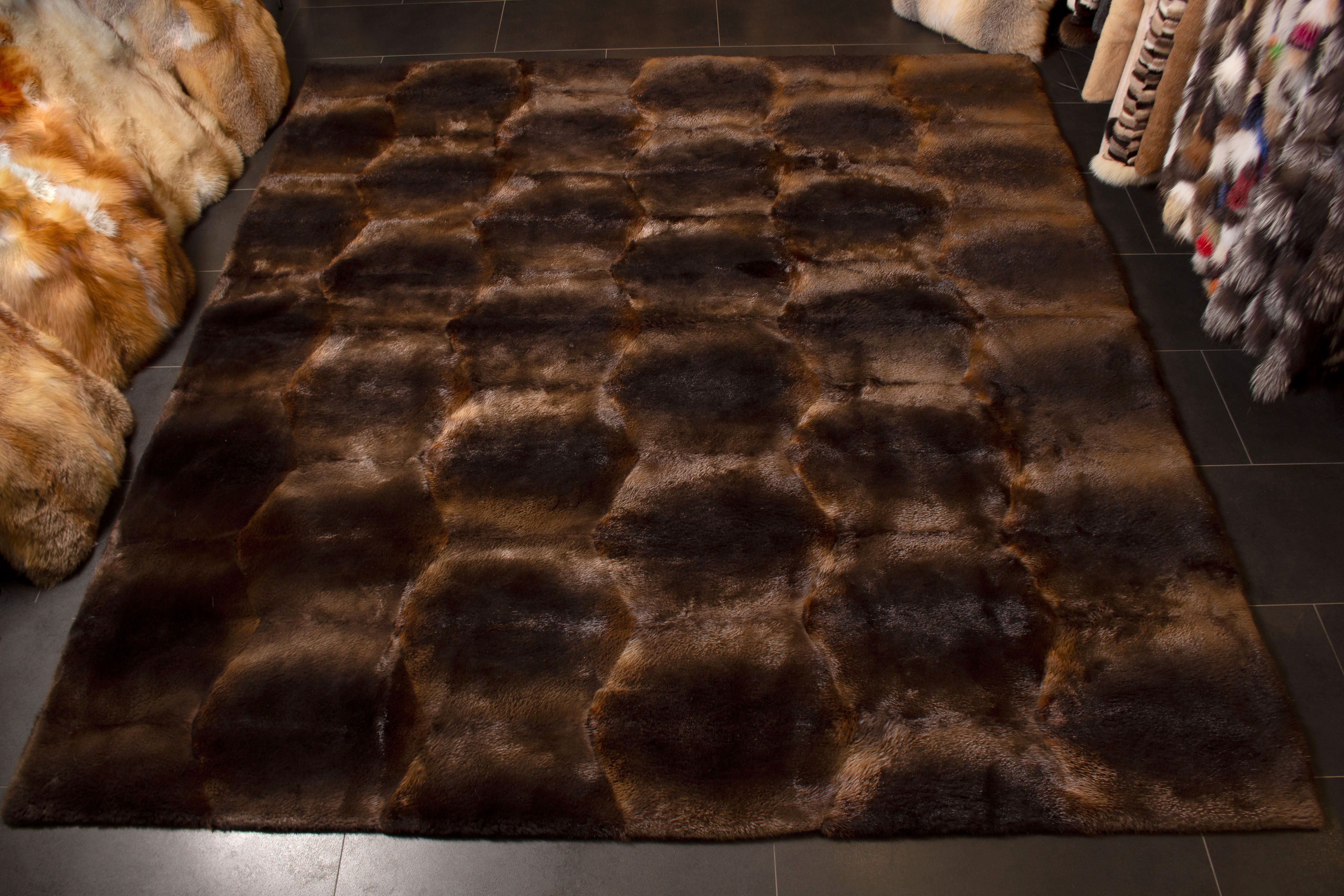 Beaver Fur Carpet for the Living Room