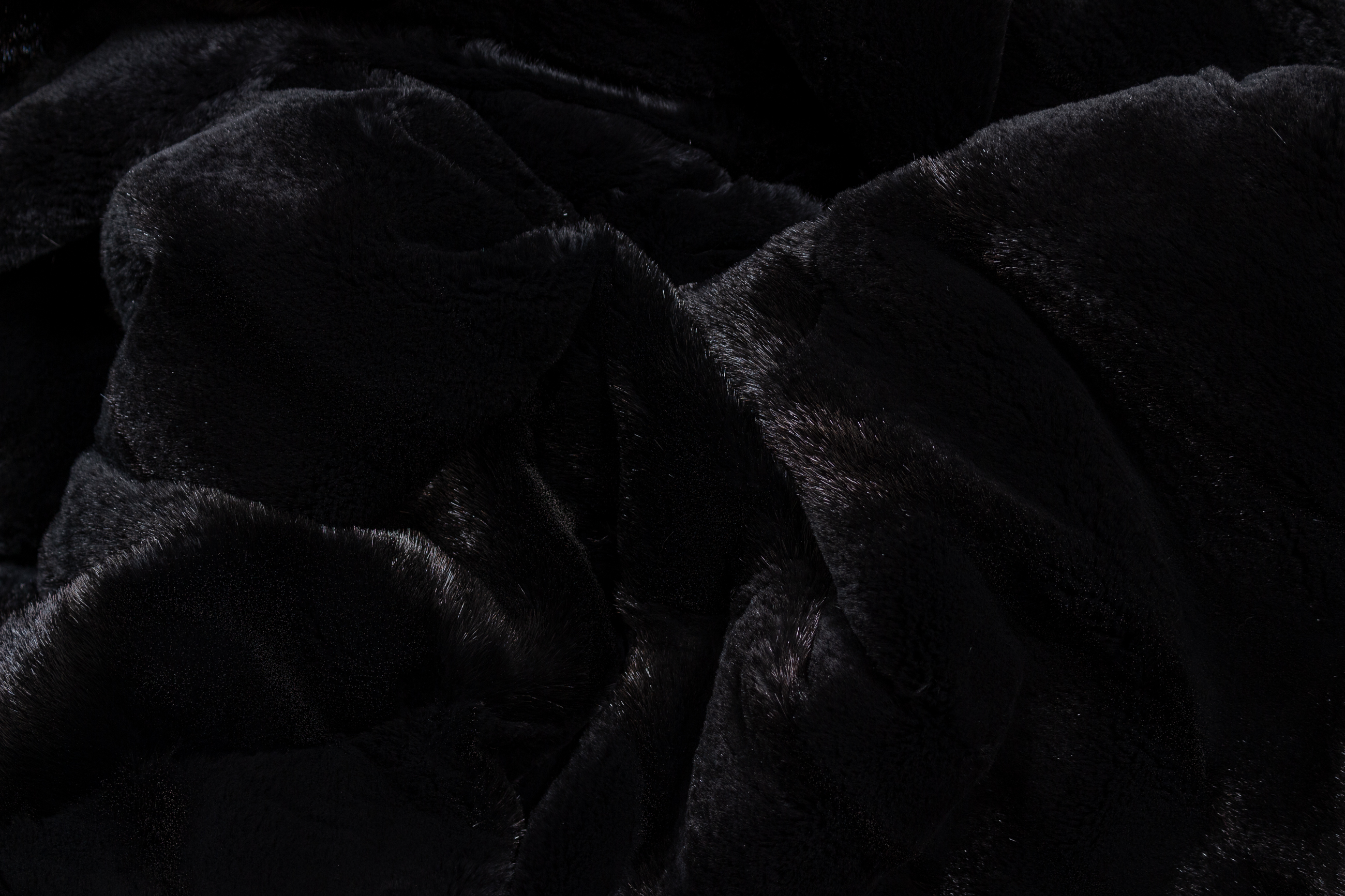 Mahogany Mink Fur Blanket with Black Weasel Lining