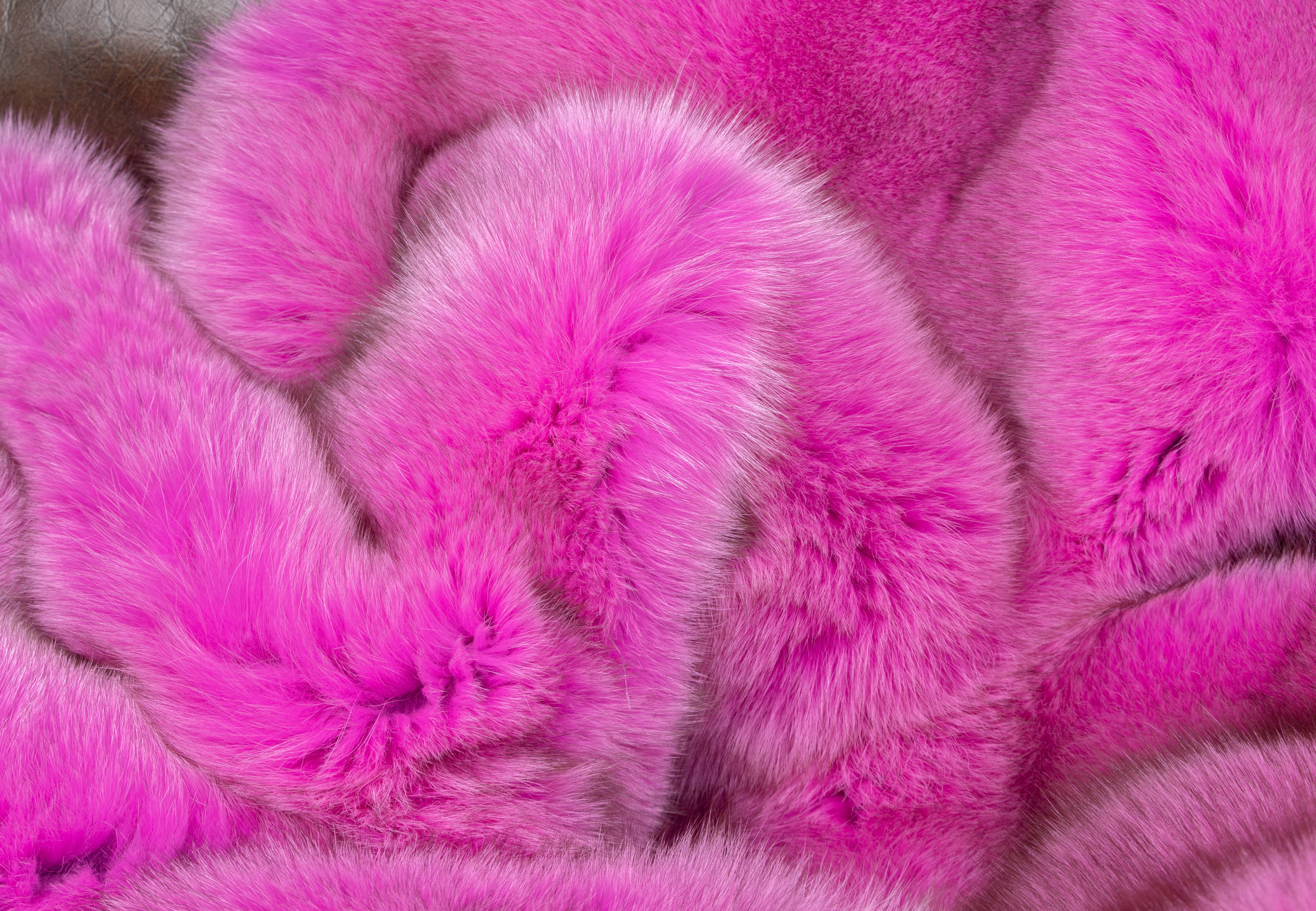 Pink Blue Fox Blanket
