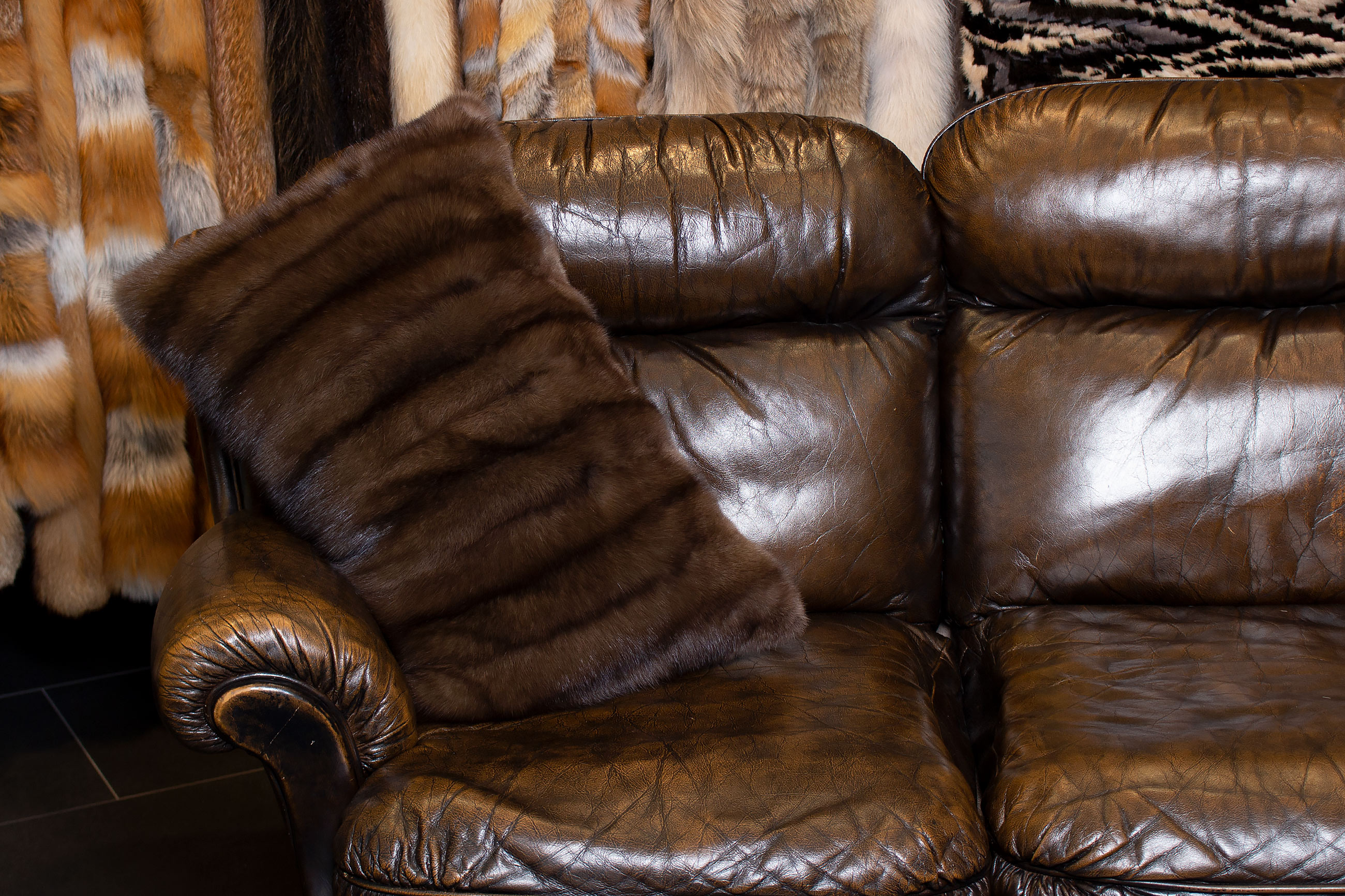 Genuine Sable Fur Cushion