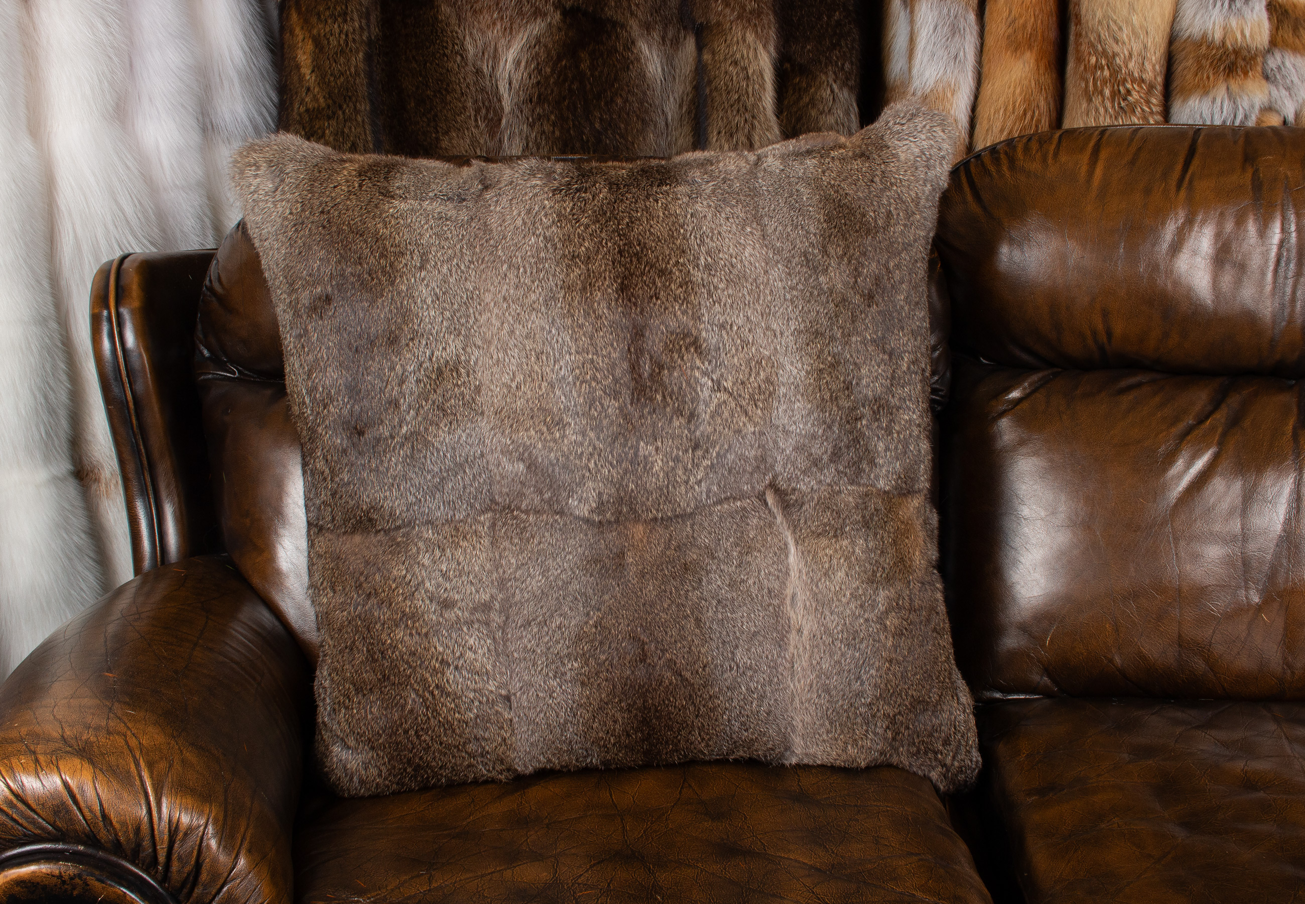 Snuggly Rabbit Fur Pillow in natural color Snuggly Rabbit Fur Pillow in natural color
