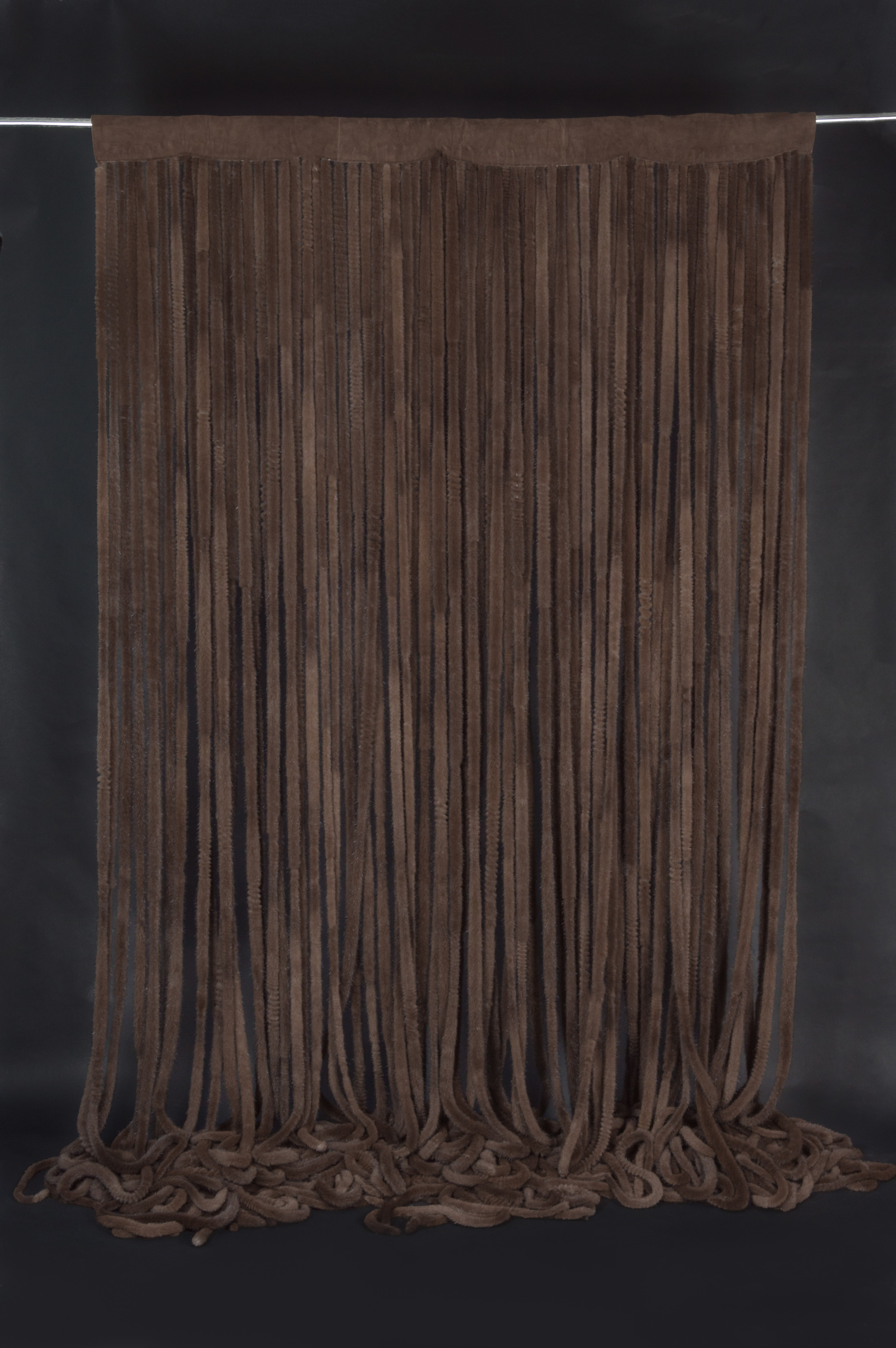 Real Fur Mink Curtains in Brown