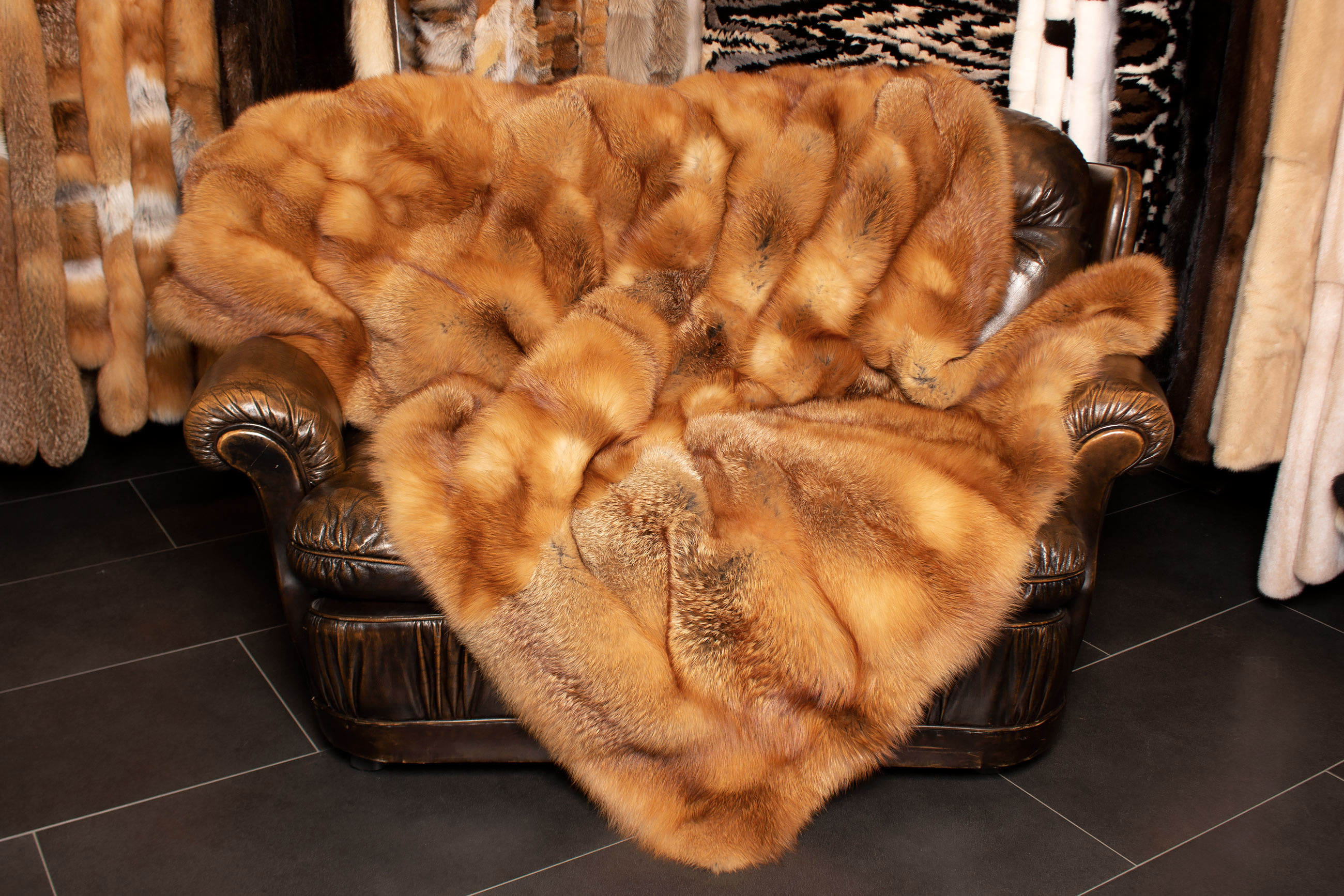 Canadian Red Fox Fur Throw