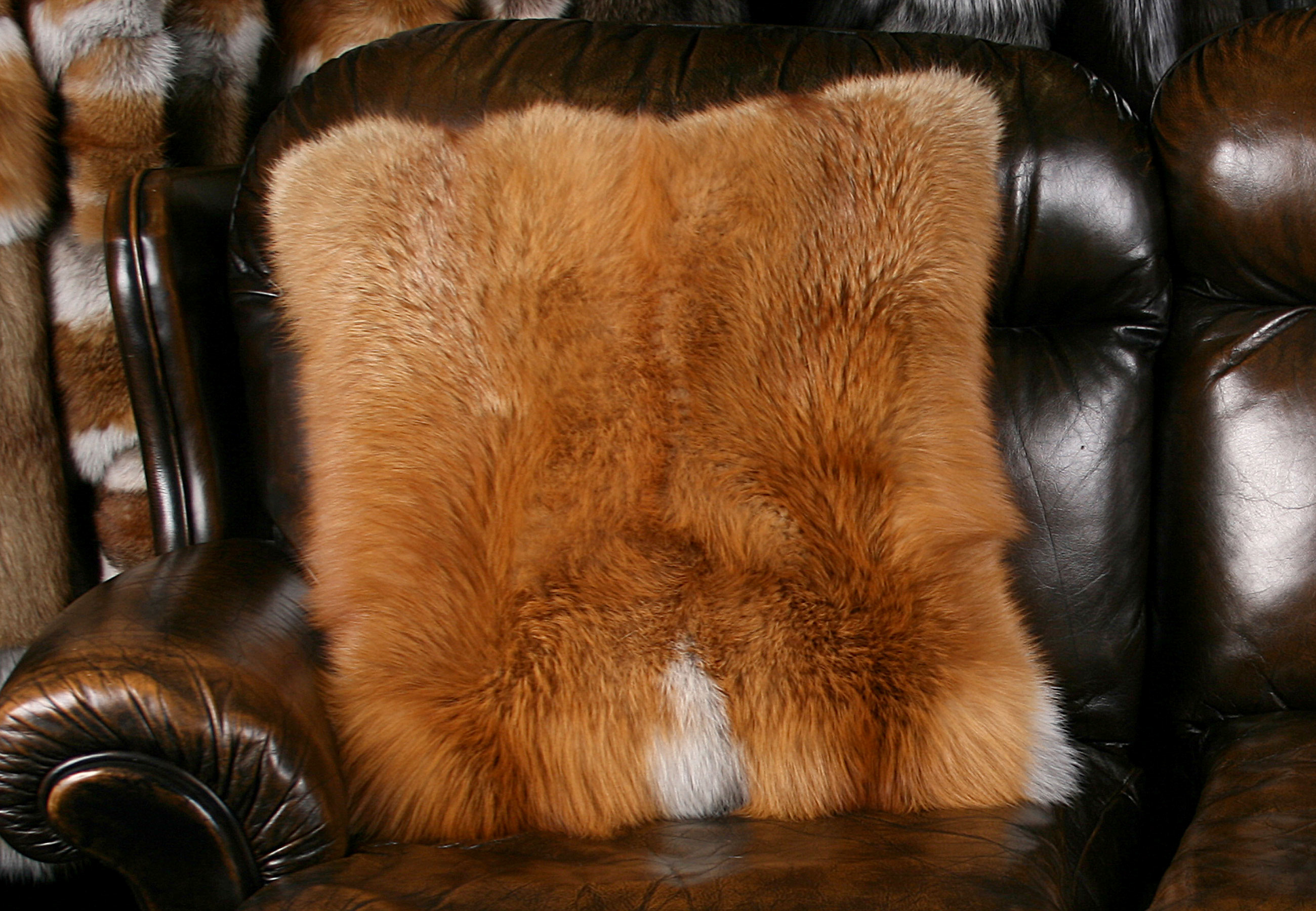 Canadian Red Fox Fur Pillow (Fur Harvesters)