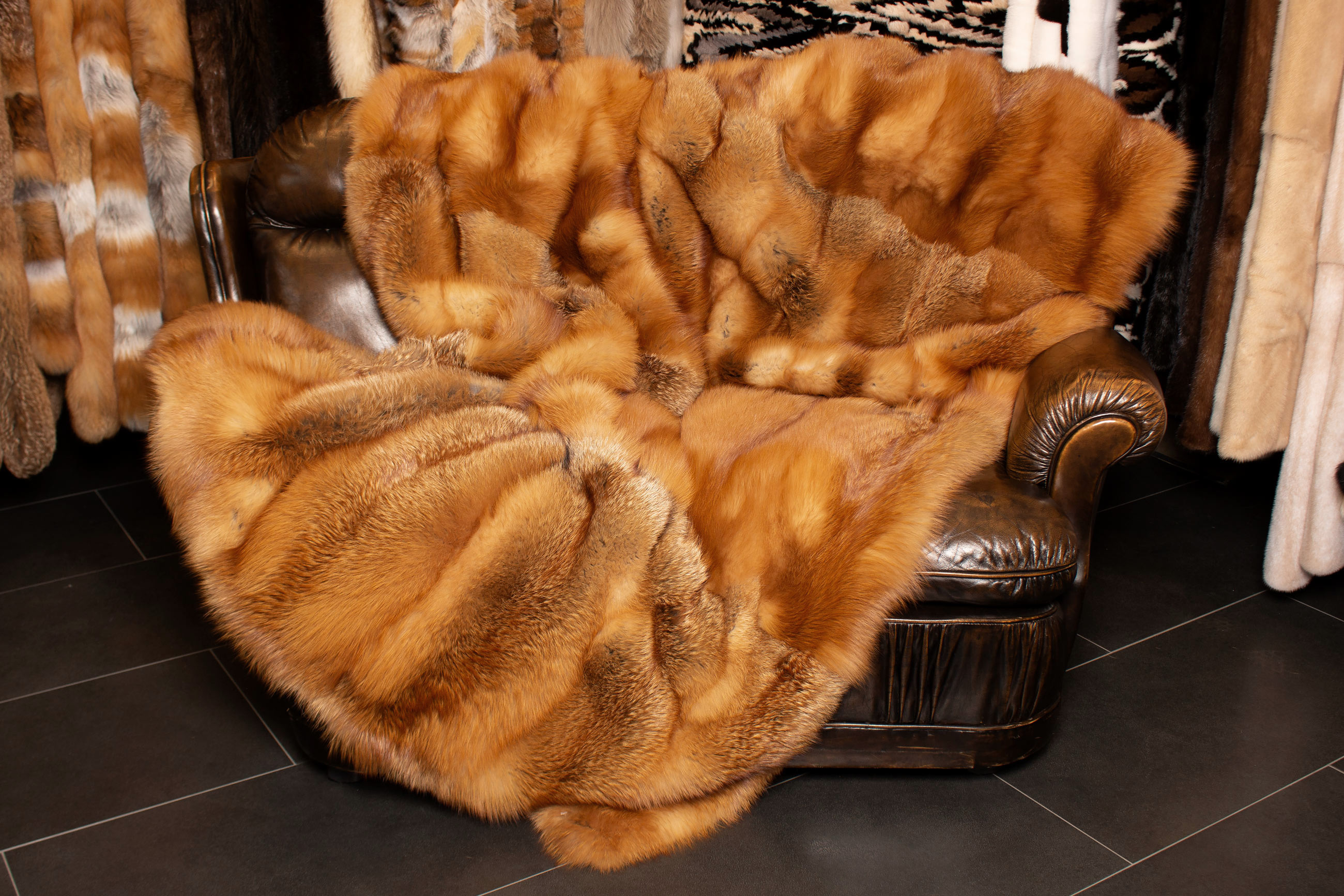 Canadian Red Fox Fur Throw