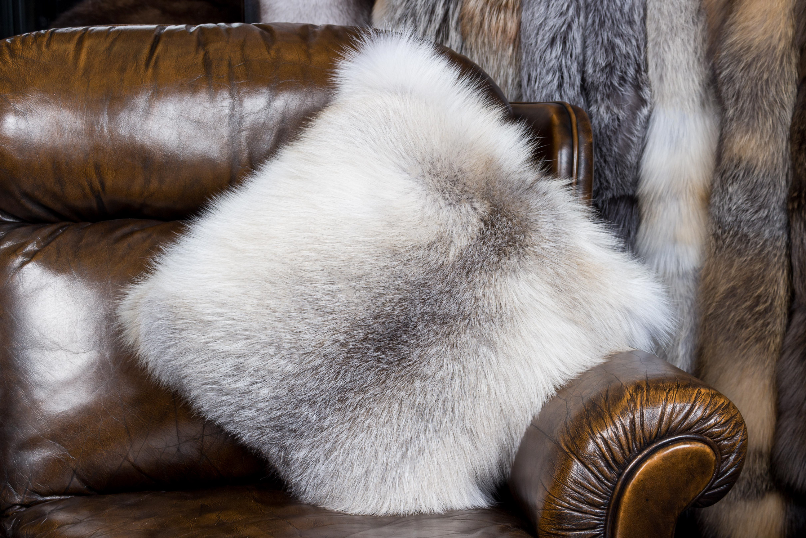 2-1745-Fawnlight-Fuchs-Fellkissen-beidseitig-Fell Fawnlight Fox Fur Pillow Fur on both Sides