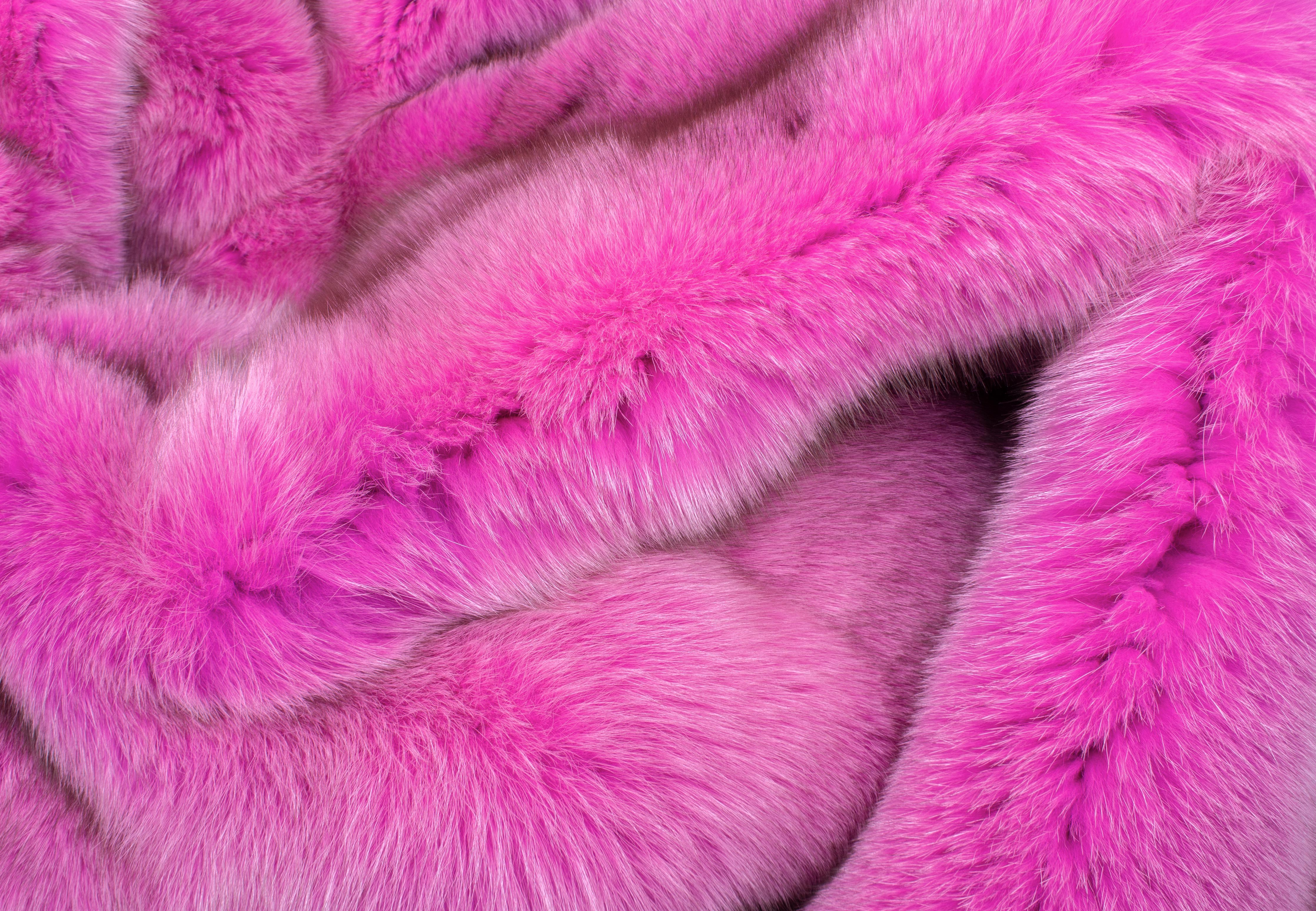 Pink Blue Fox Blanket
