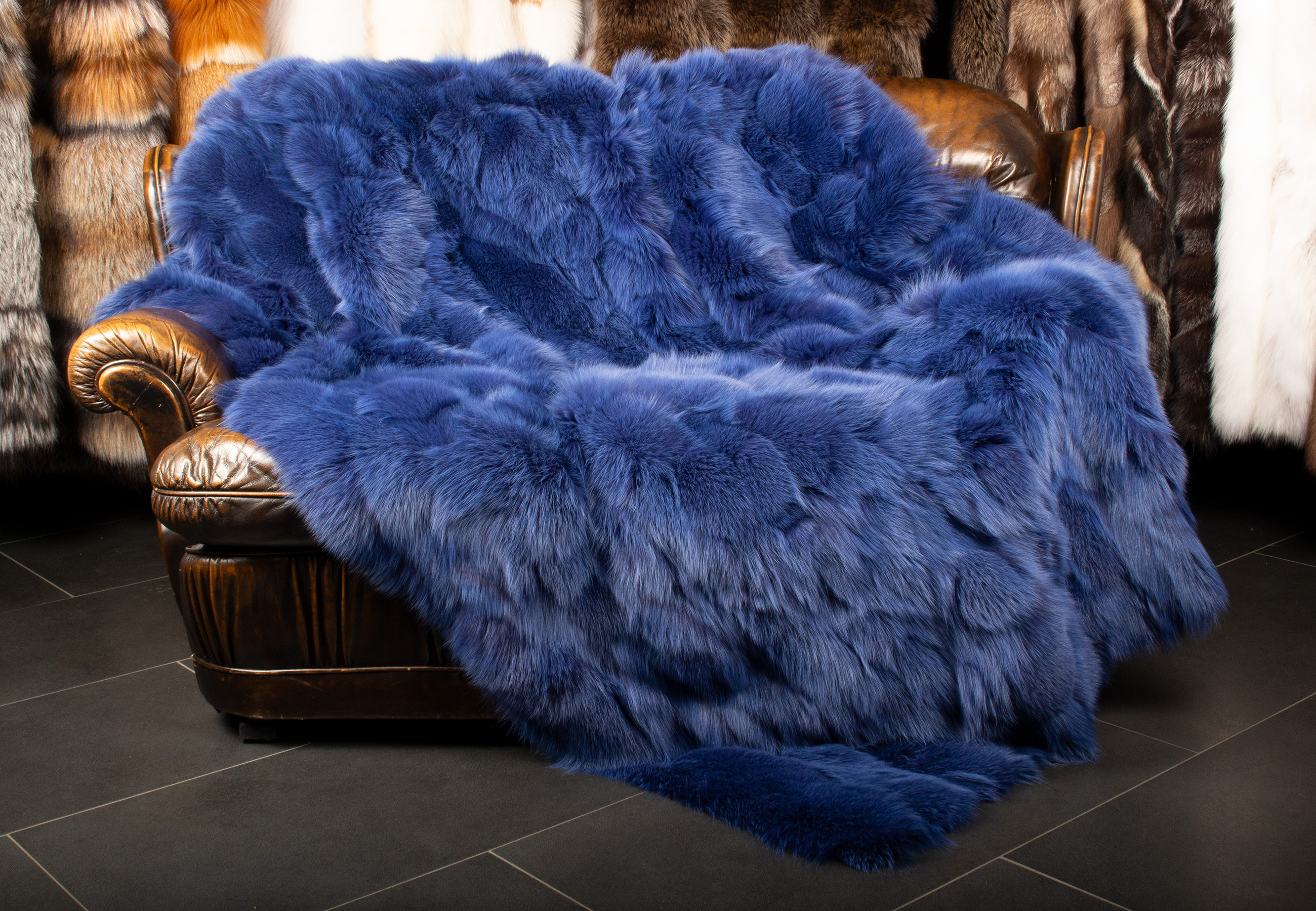 Royal Blue Shadow Fox Blanket Royal Blue Shadow Fox Blanket