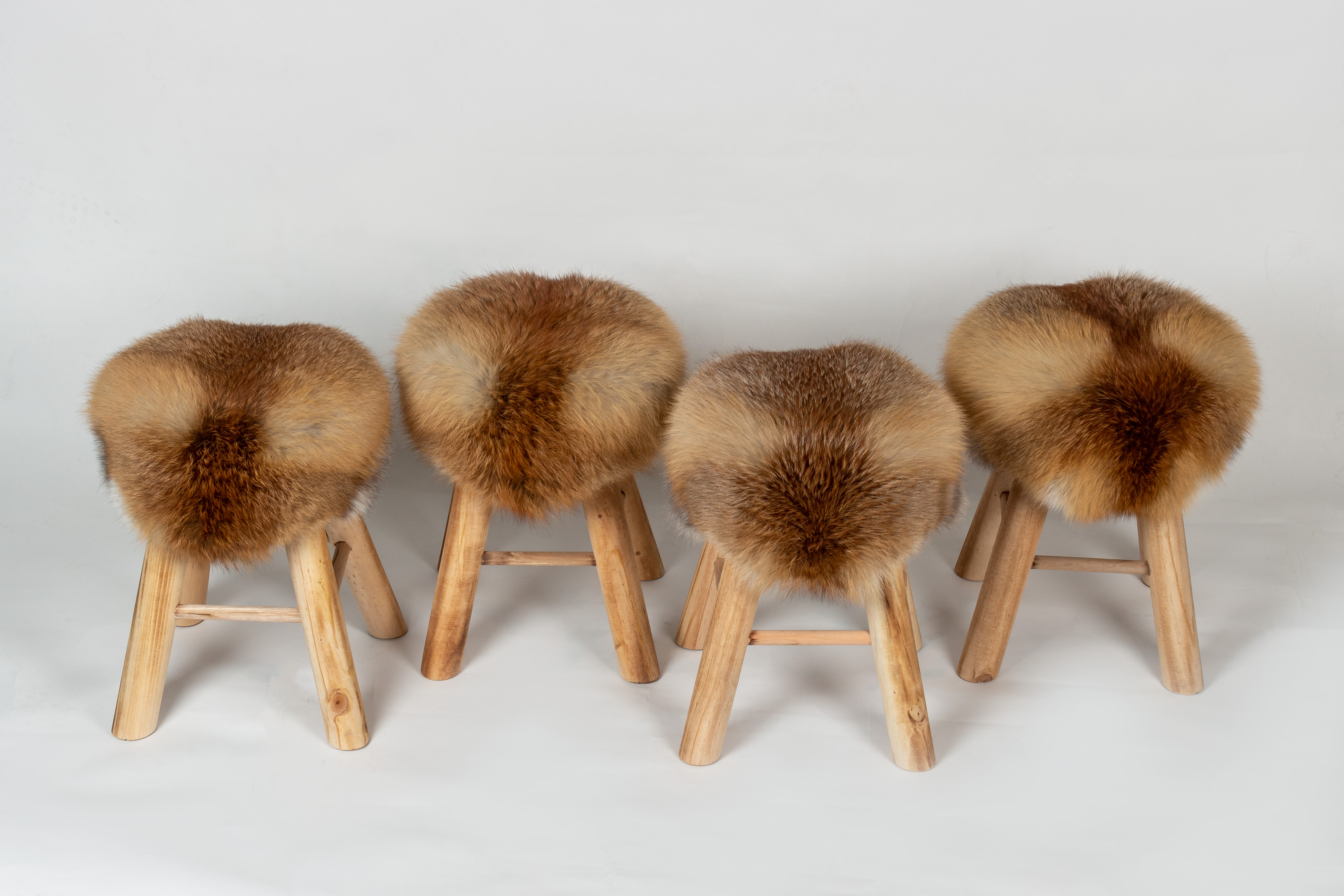 Fur Stool with European Red Fox