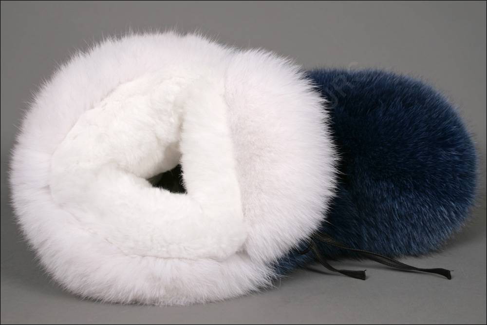 Fur slippers made from shadow fox