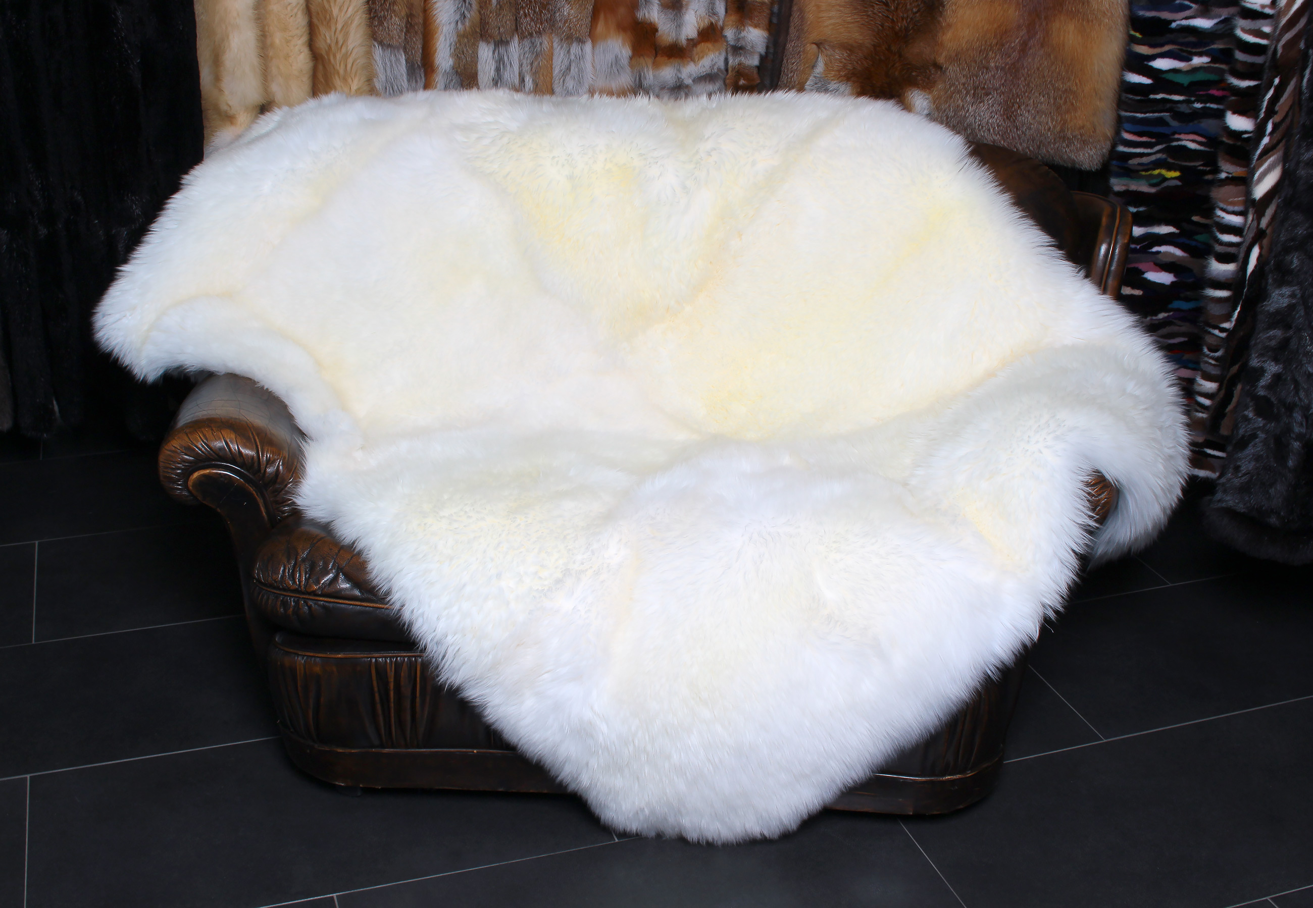 Genuine Lamb Fur Throw - Premium