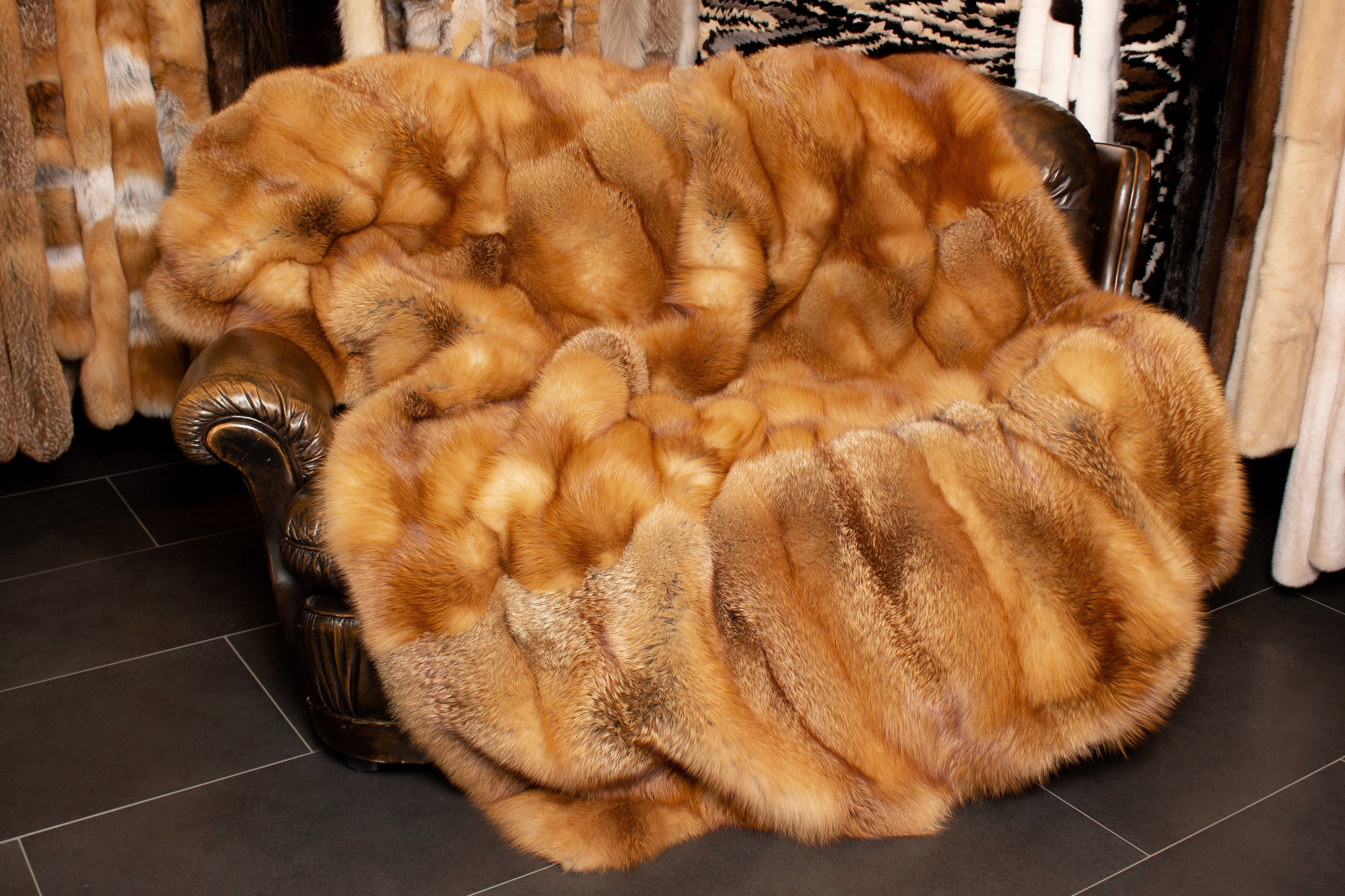 Canadian Red Fox Fur Throw