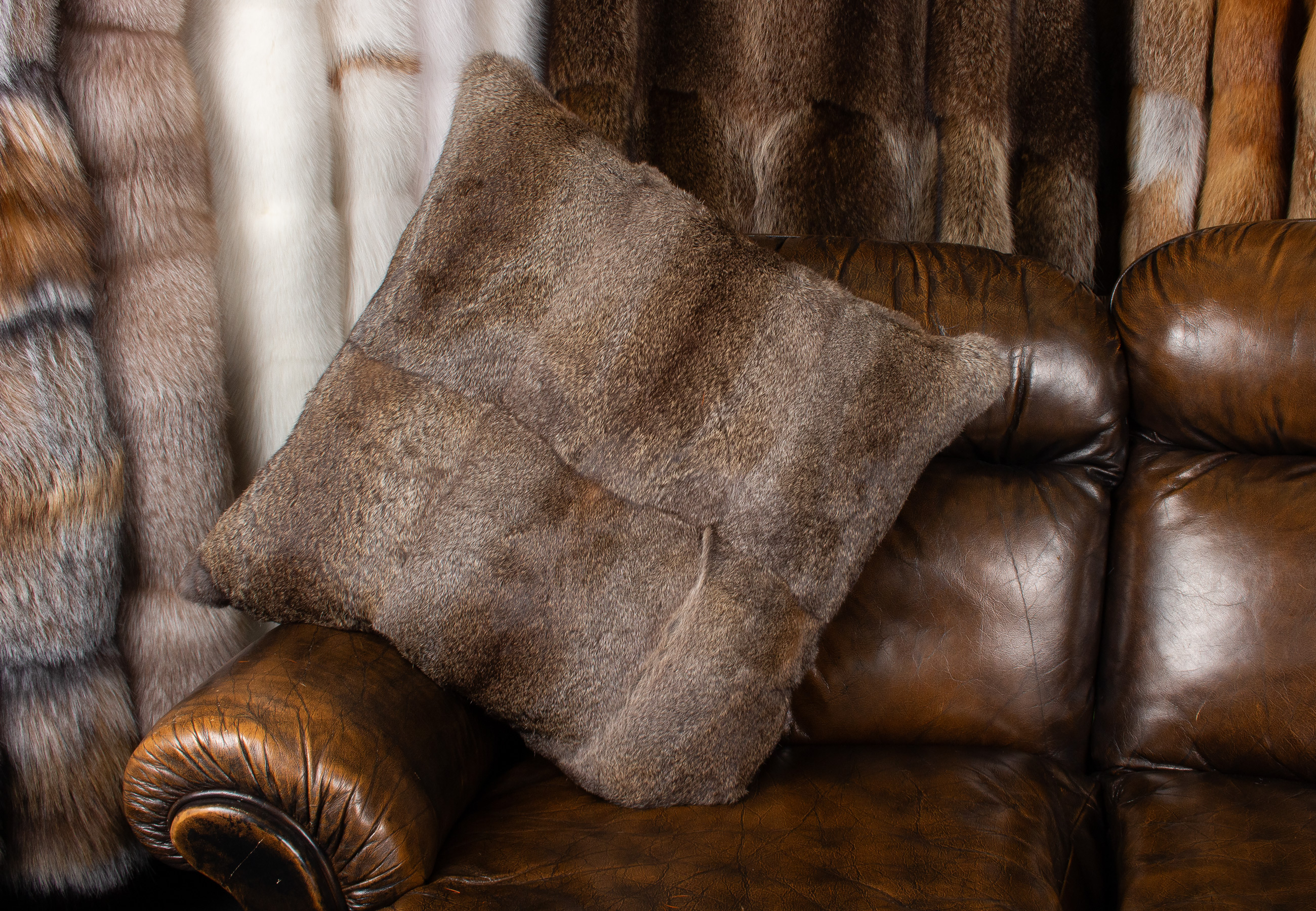 Snuggly Rabbit Fur Pillow in natural color Snuggly Rabbit Fur Pillow in natural color