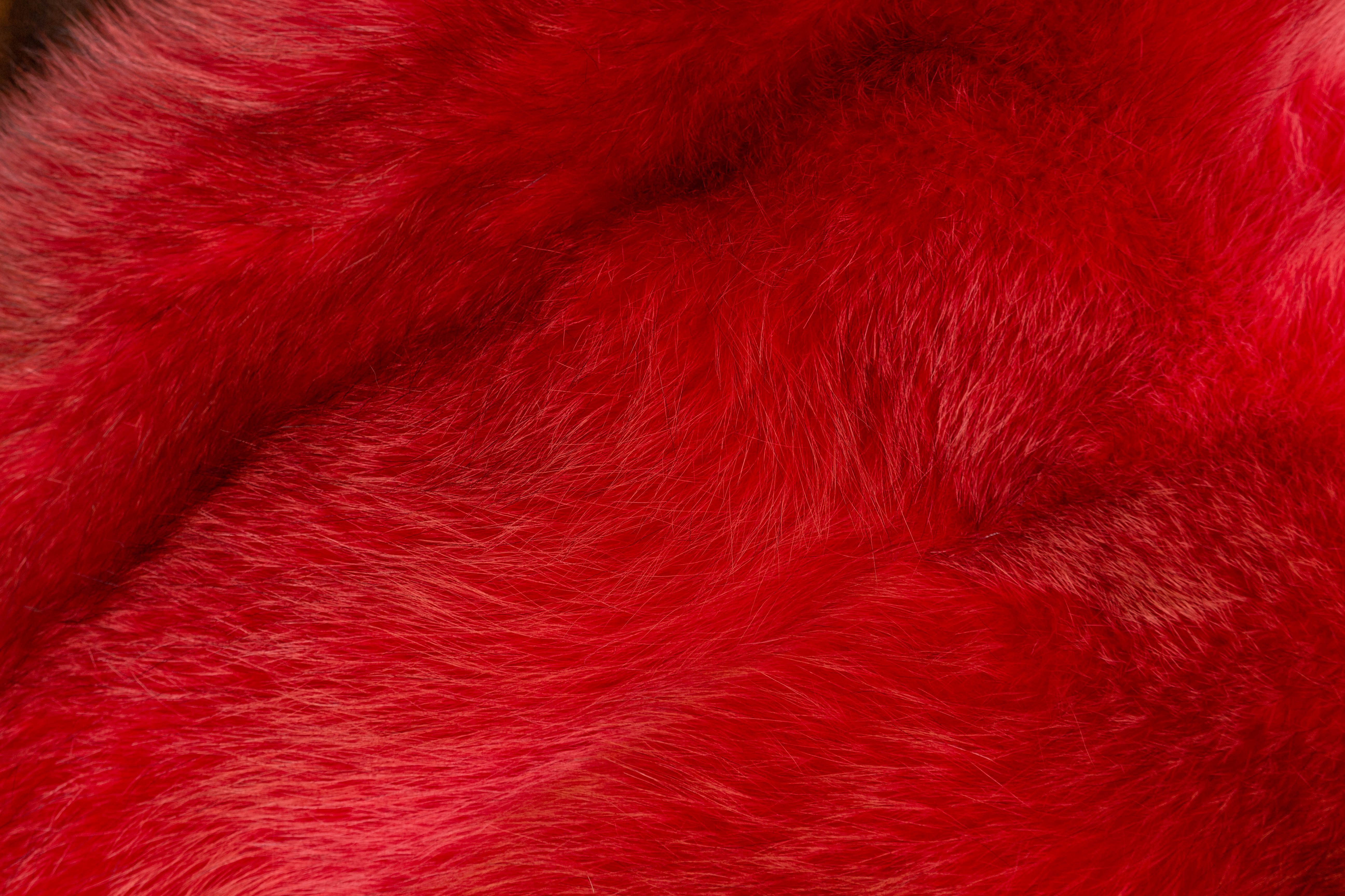 7-6441-Europaeisches-Rotfuchskissen-Rot-Echtpelz European Red Fox Fur Pillow in Red