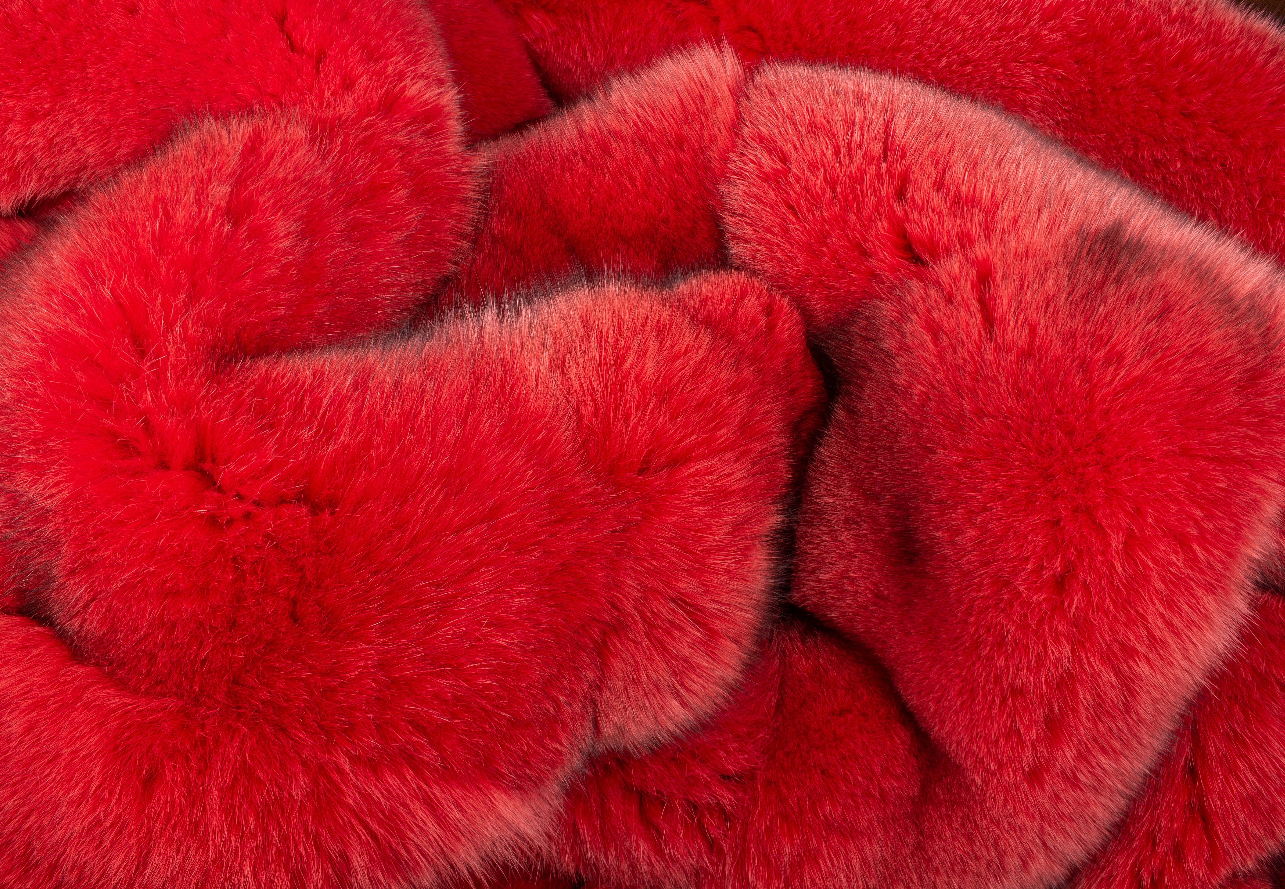 Blue Fox Blanket in Strawberry Red