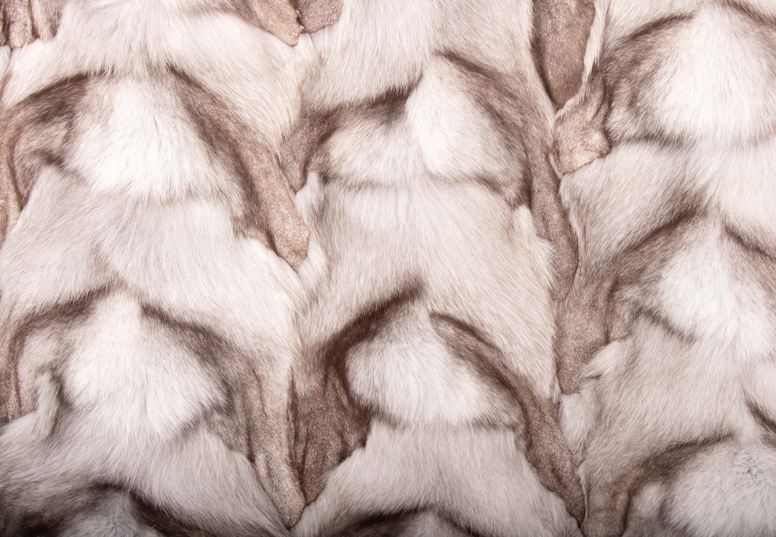 Blue Fox Sides Fur Blanket - Genuine Fur
