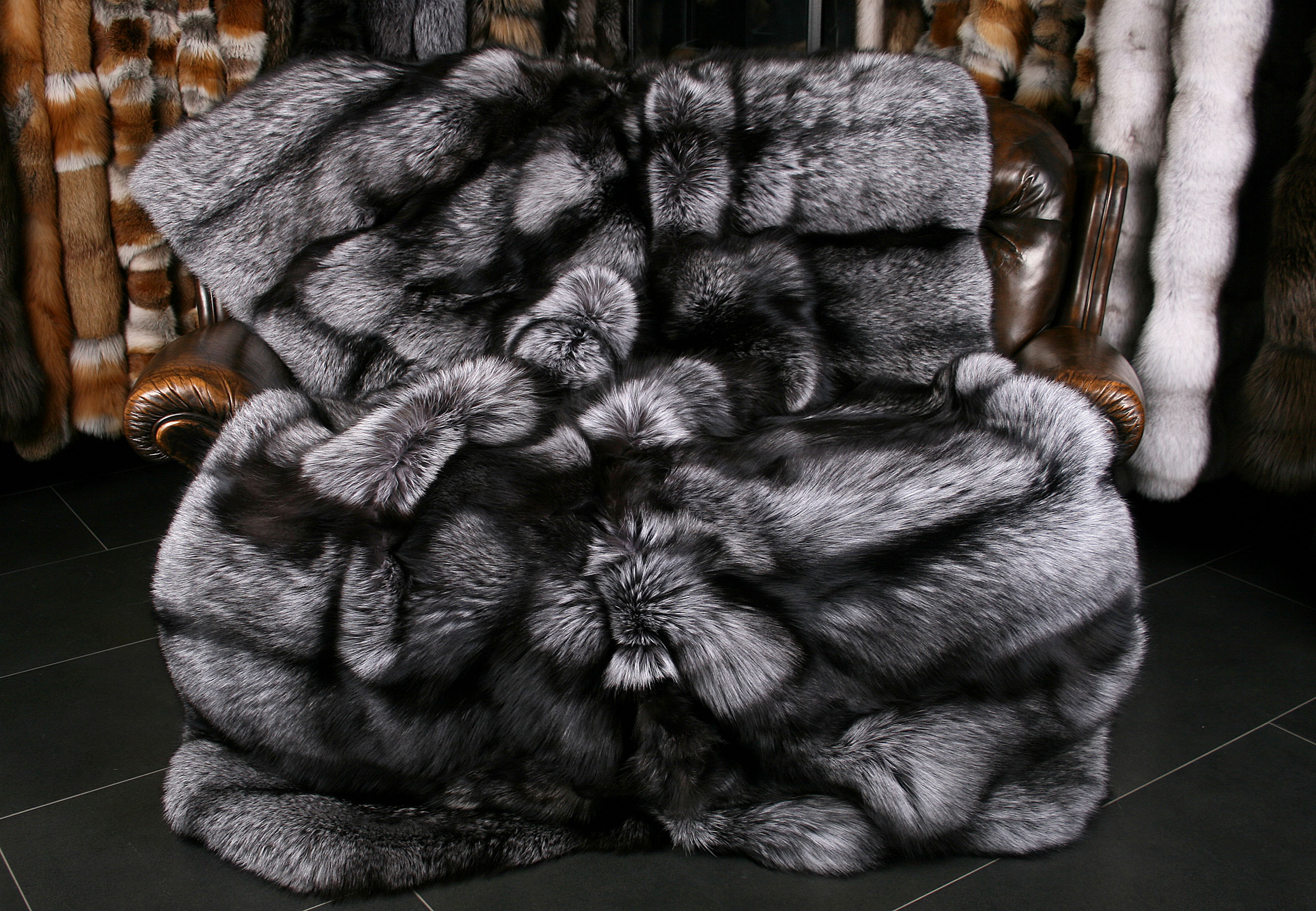 Silver Fox Fur Blanket from Scandinavian Fur (SAGA Fur)