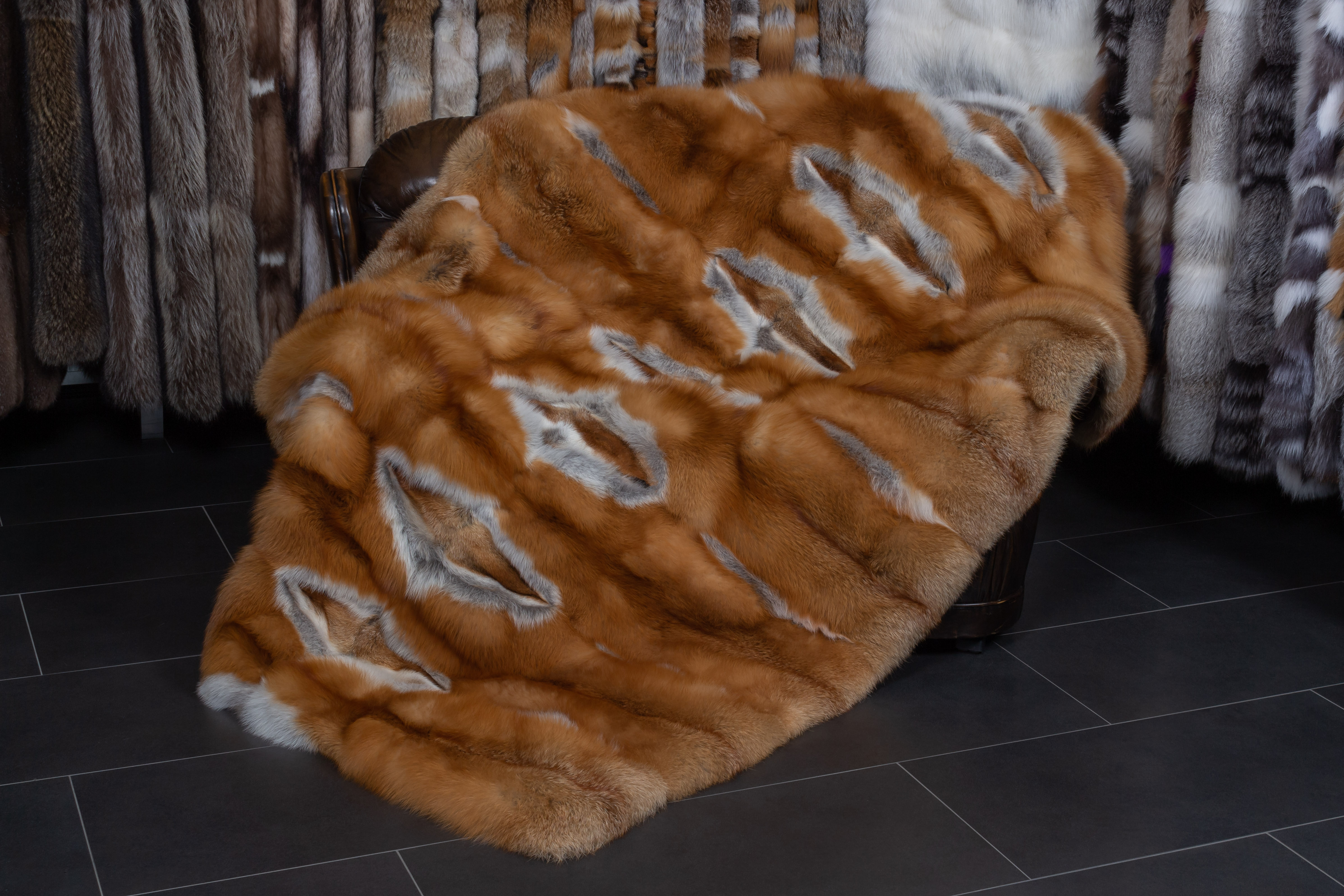 Canadian Red Fox Fur Blanket