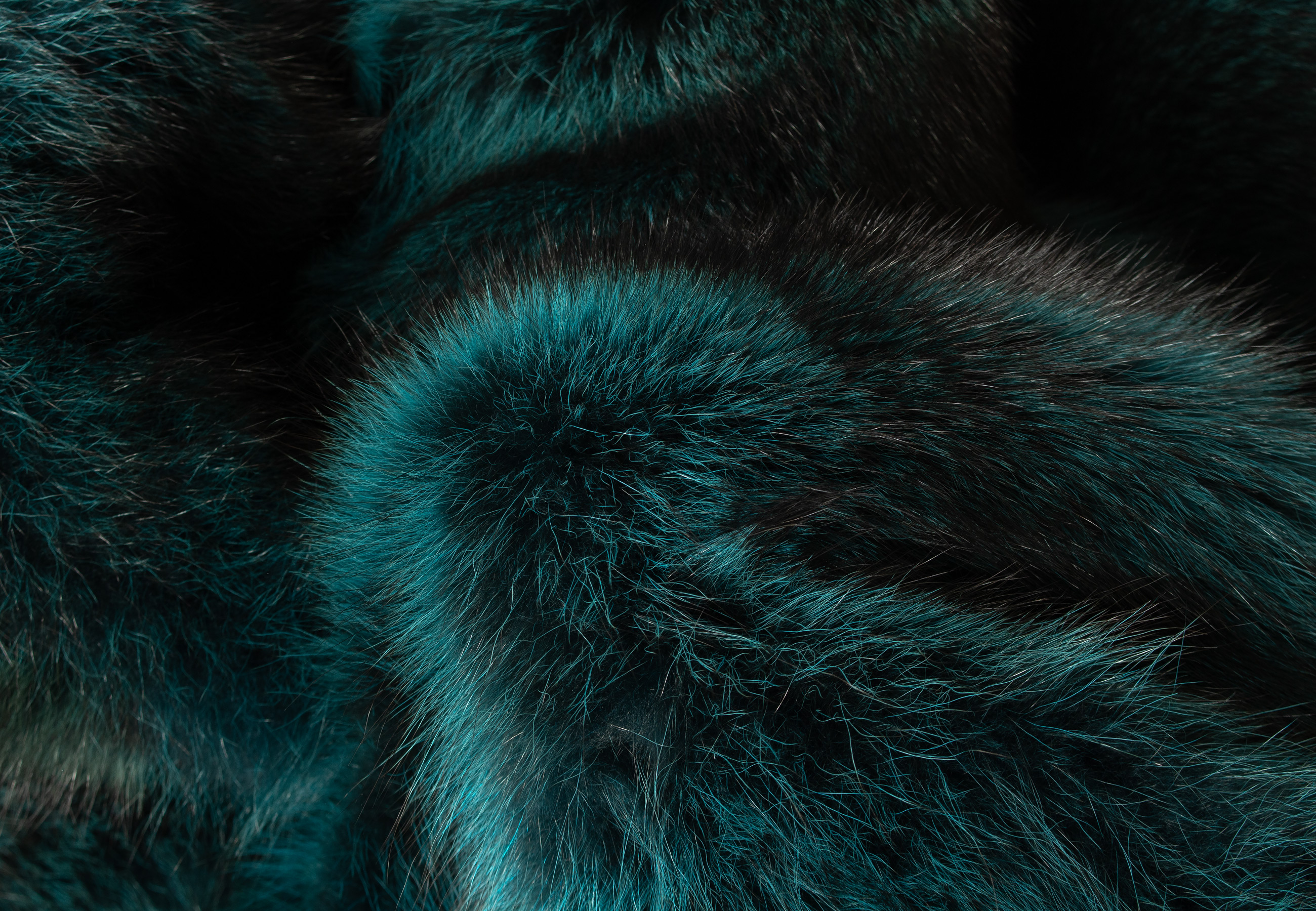 Unique Raccoon Fur Blanket in Turquoise