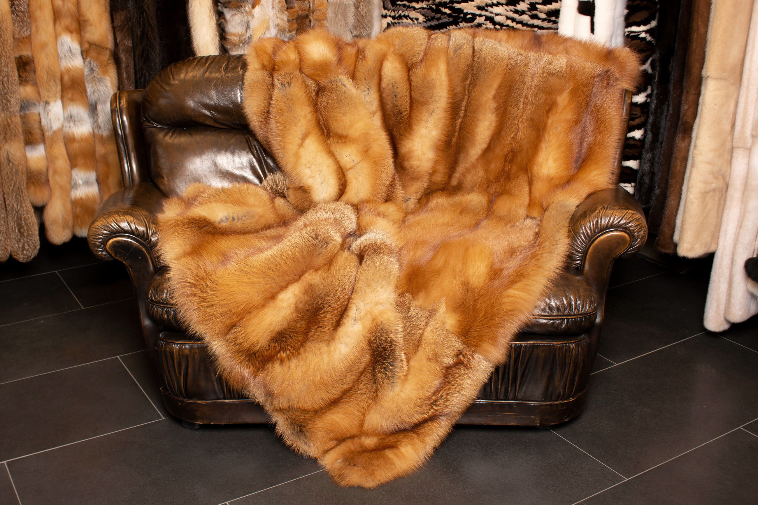 Canadian Red Fox Fur Throw