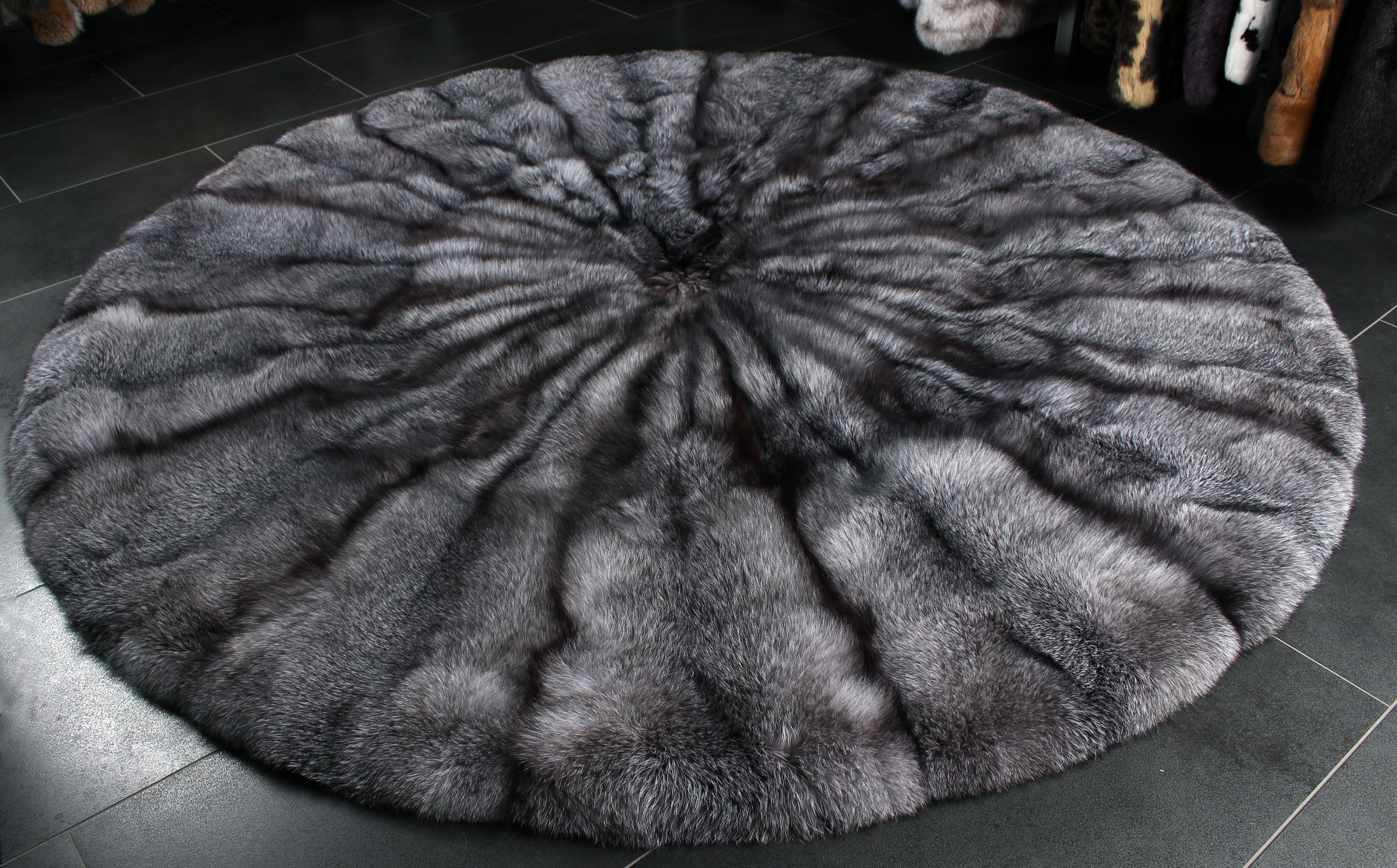 SAGA Blue Frost Fox Fur Carpet - natural color