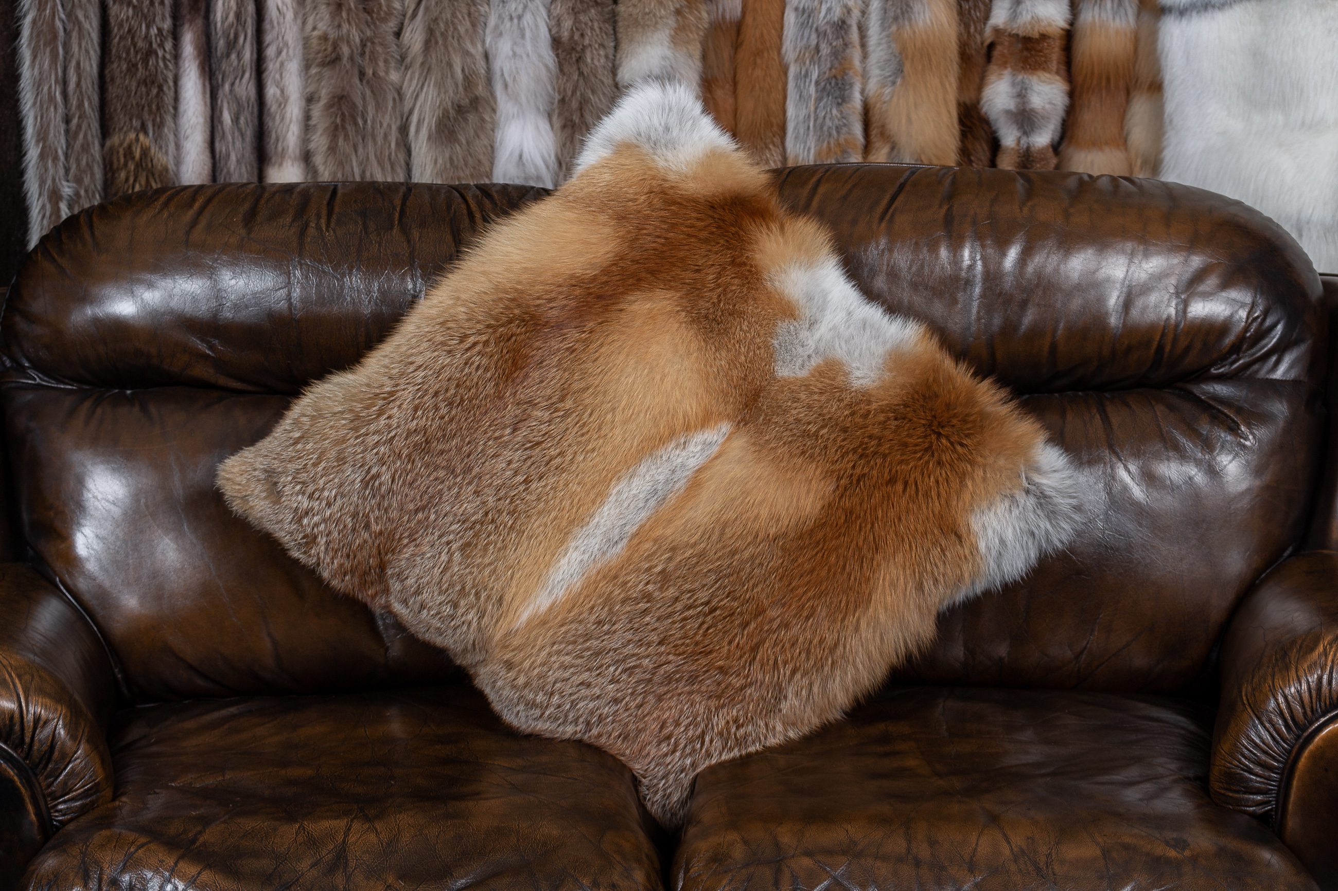 Cozy Red Fox Fur Pillow - Real Fur
