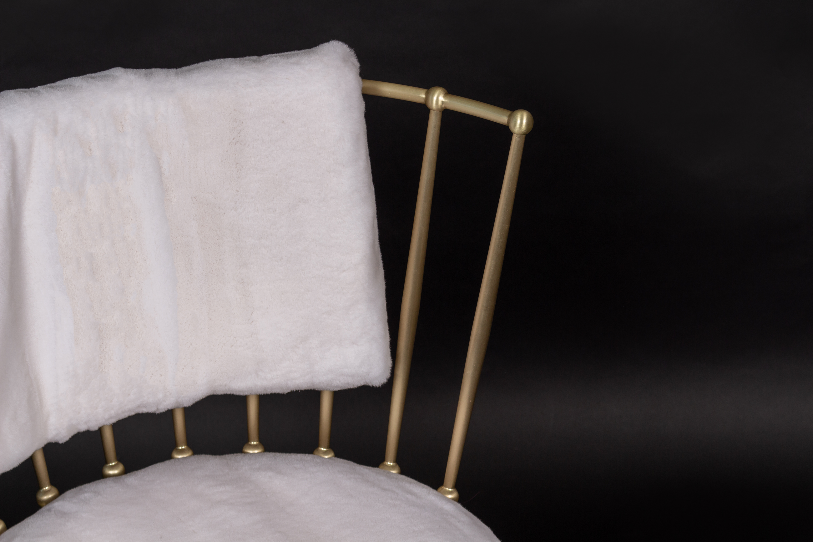 Chair with Plucked White Mink