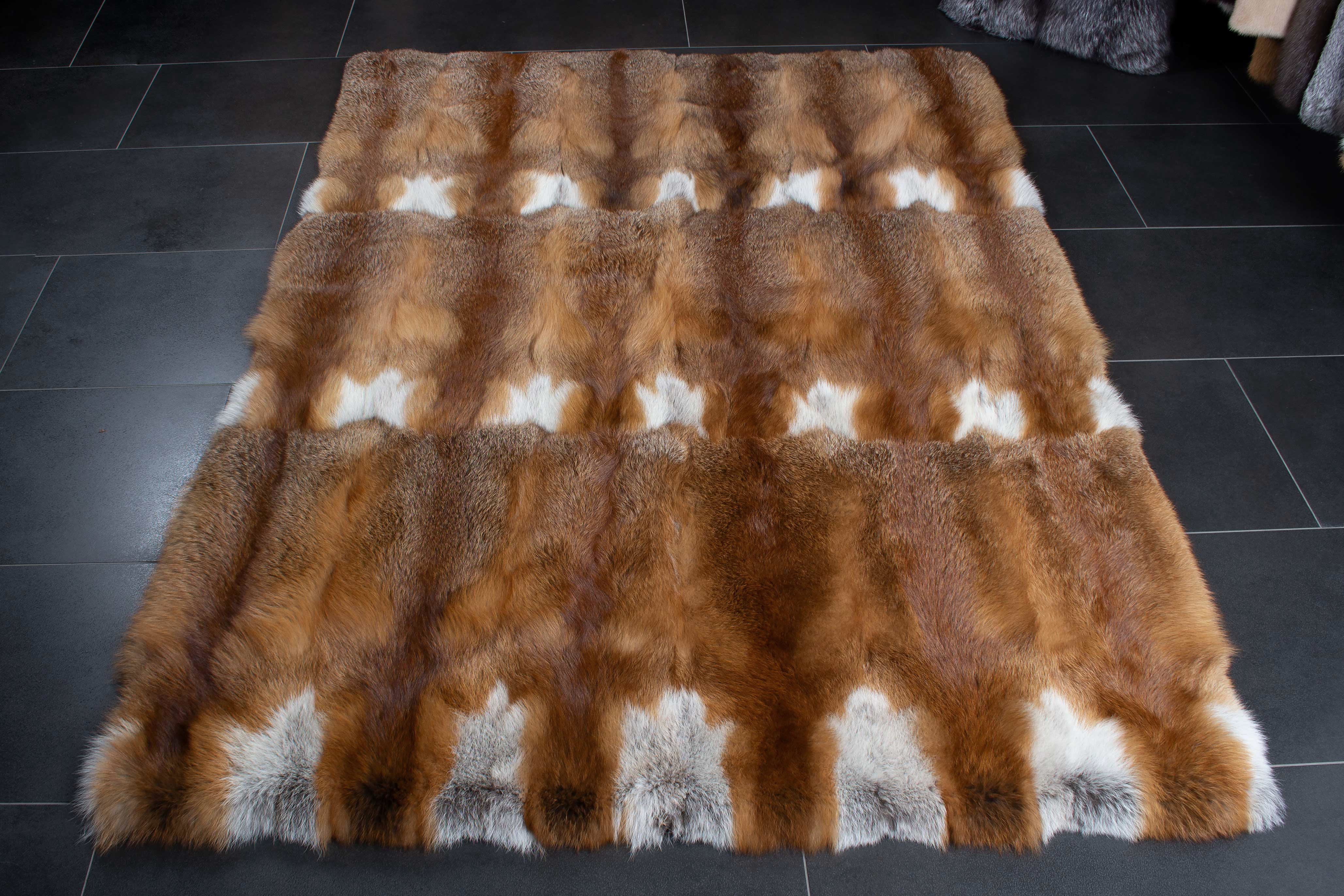 European Red Fox Fur Rug - Natural Color