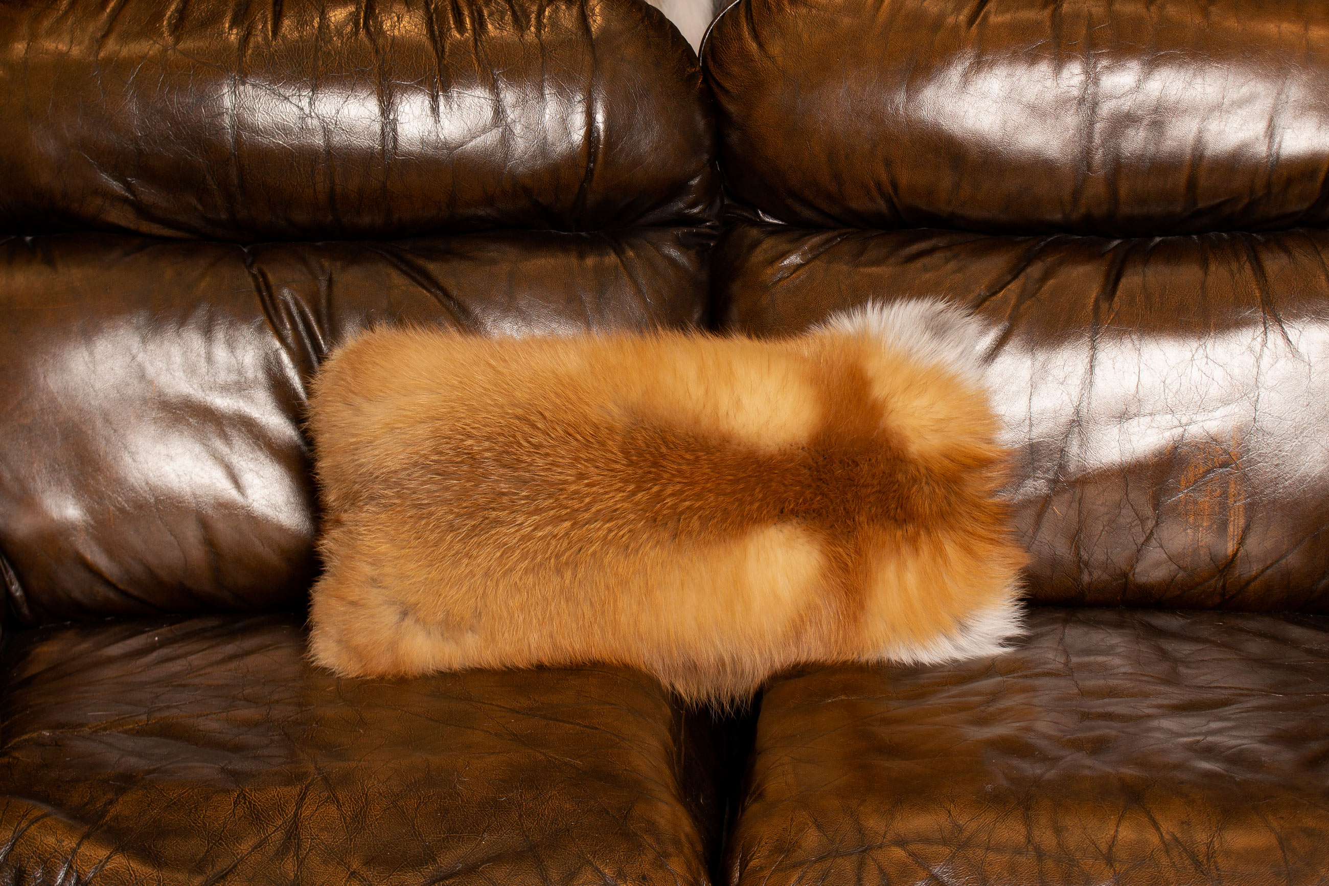 Canadian Red Fox Fur Pillow - Double Sided Real Fur