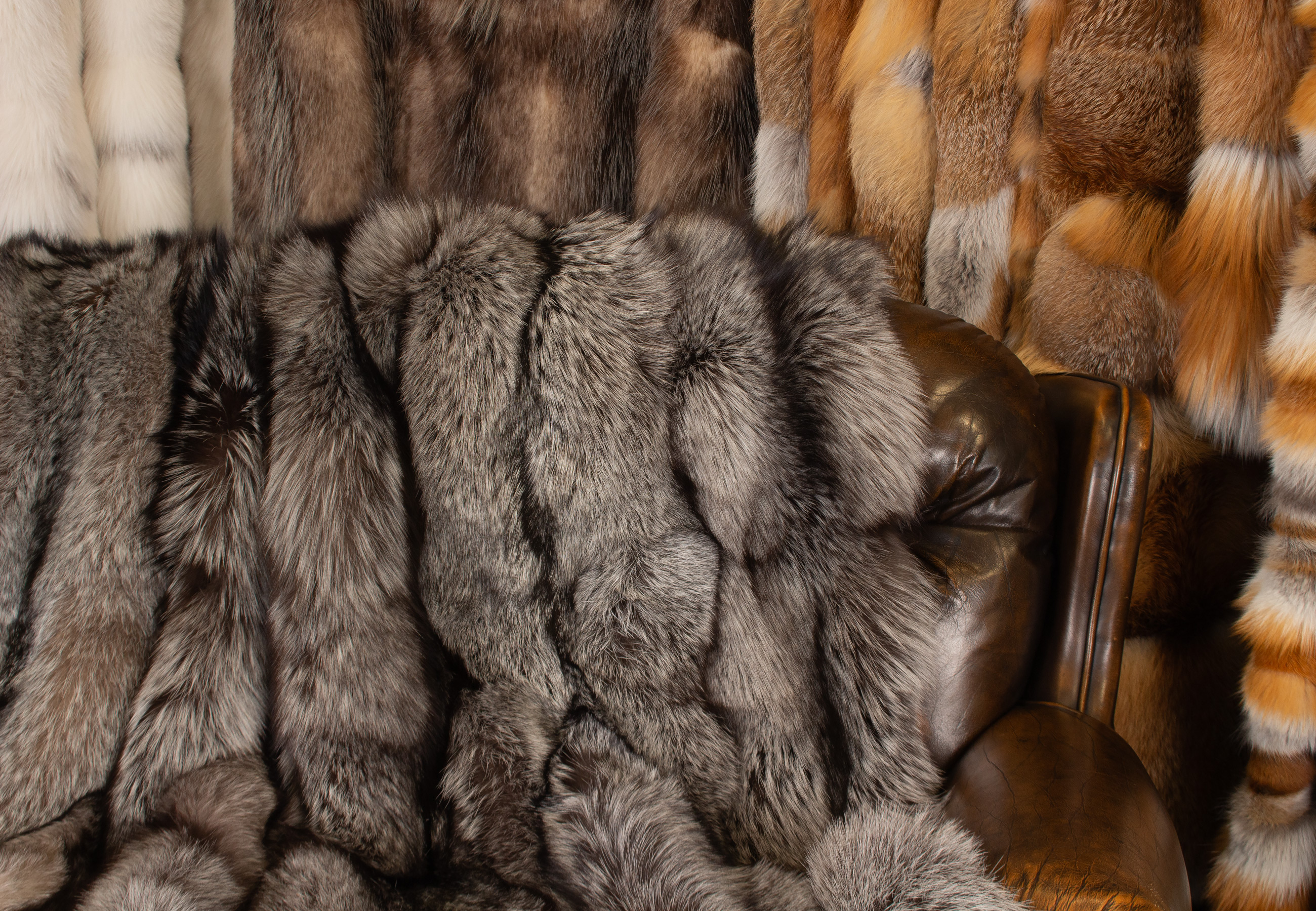 Silver Fox Fur Blanket - Brown Type