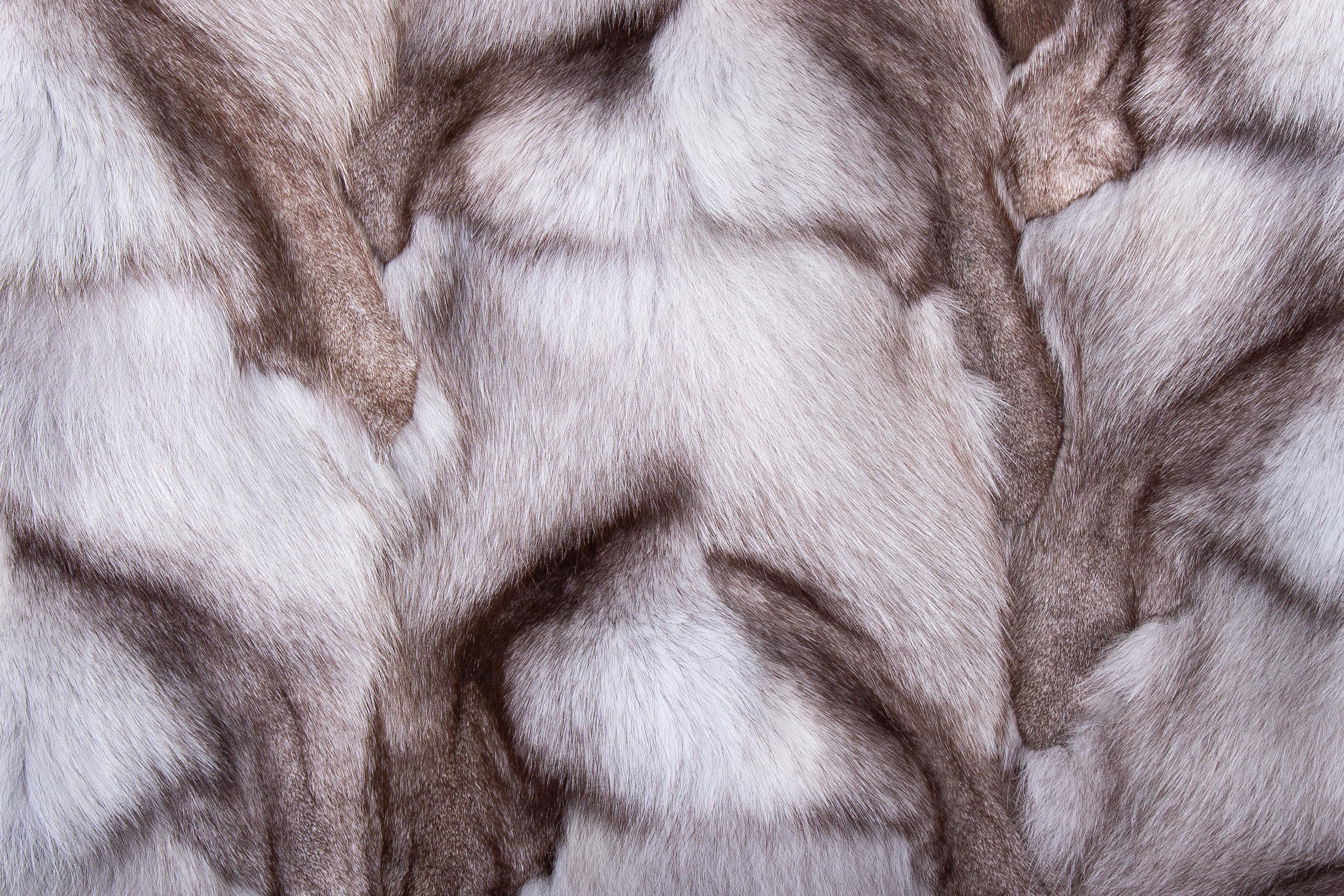 Blue Fox Paw Fur Blanket - Genuine Fur