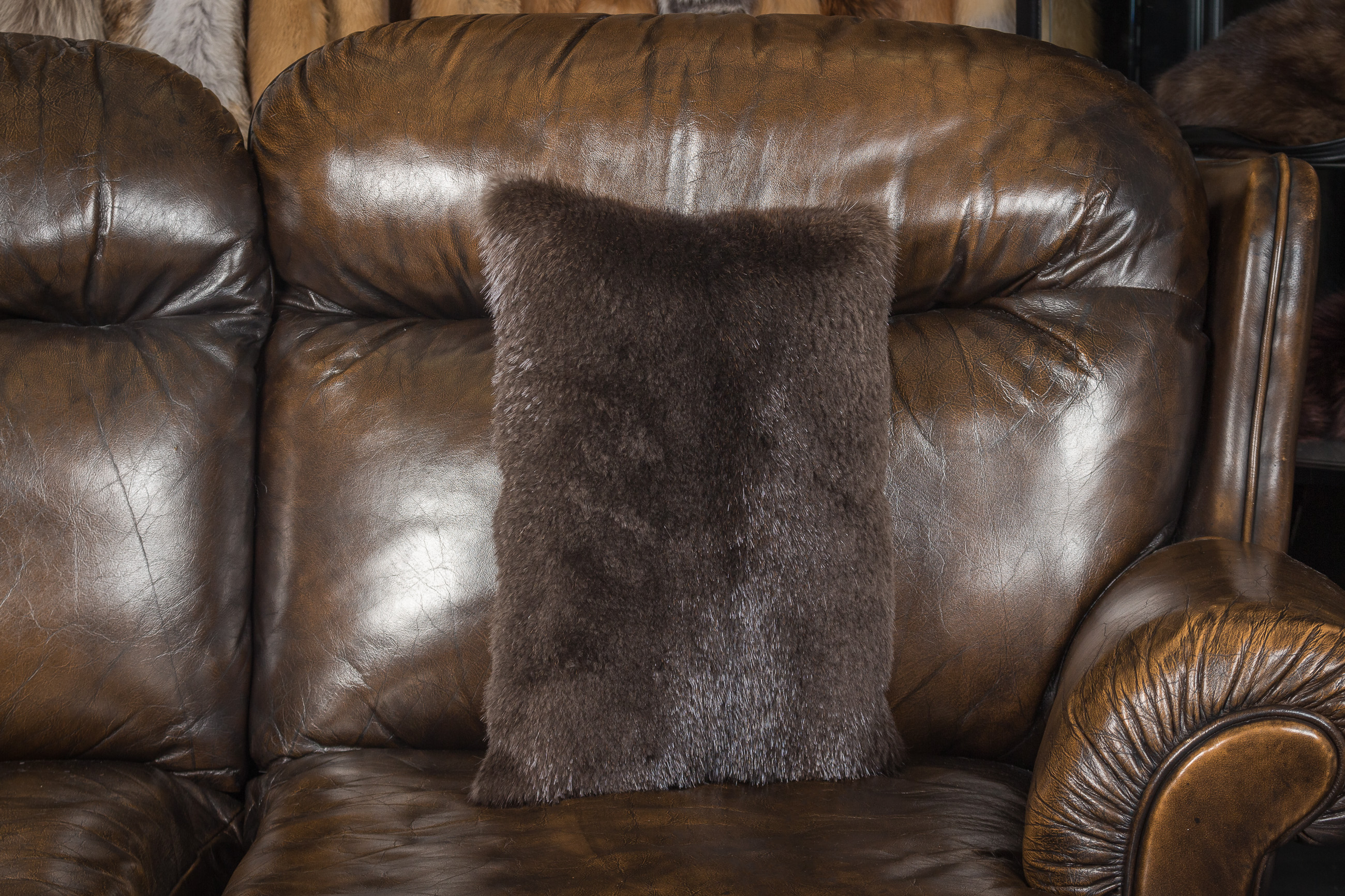 Sheared Beaver Fur Pillow