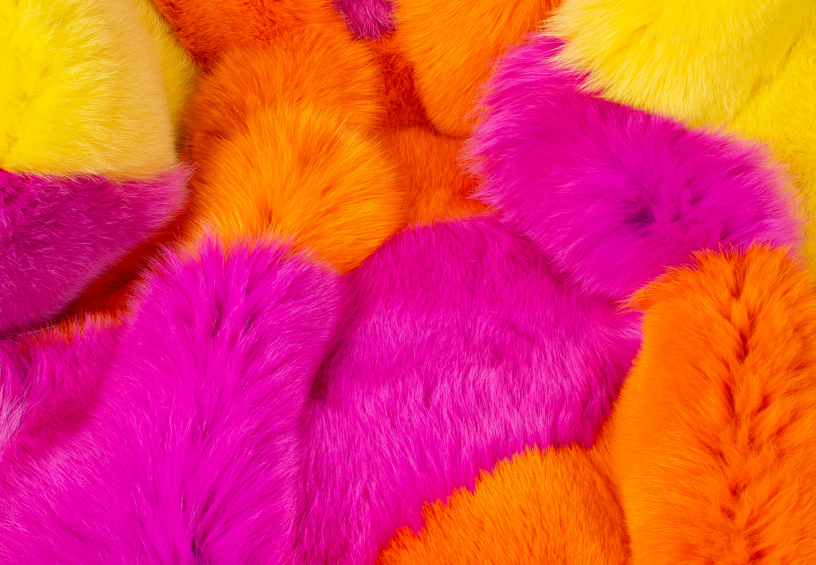 Blue Fox Patchwork Fur Blanket in Multicolor