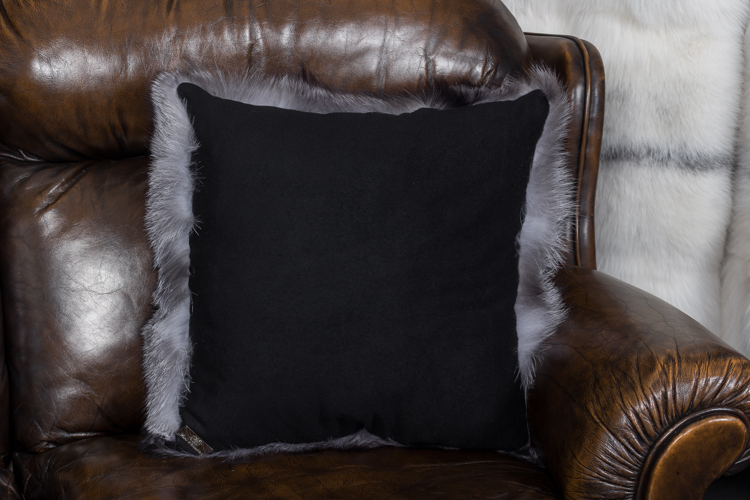 Small Blue Frost Fox Pillow