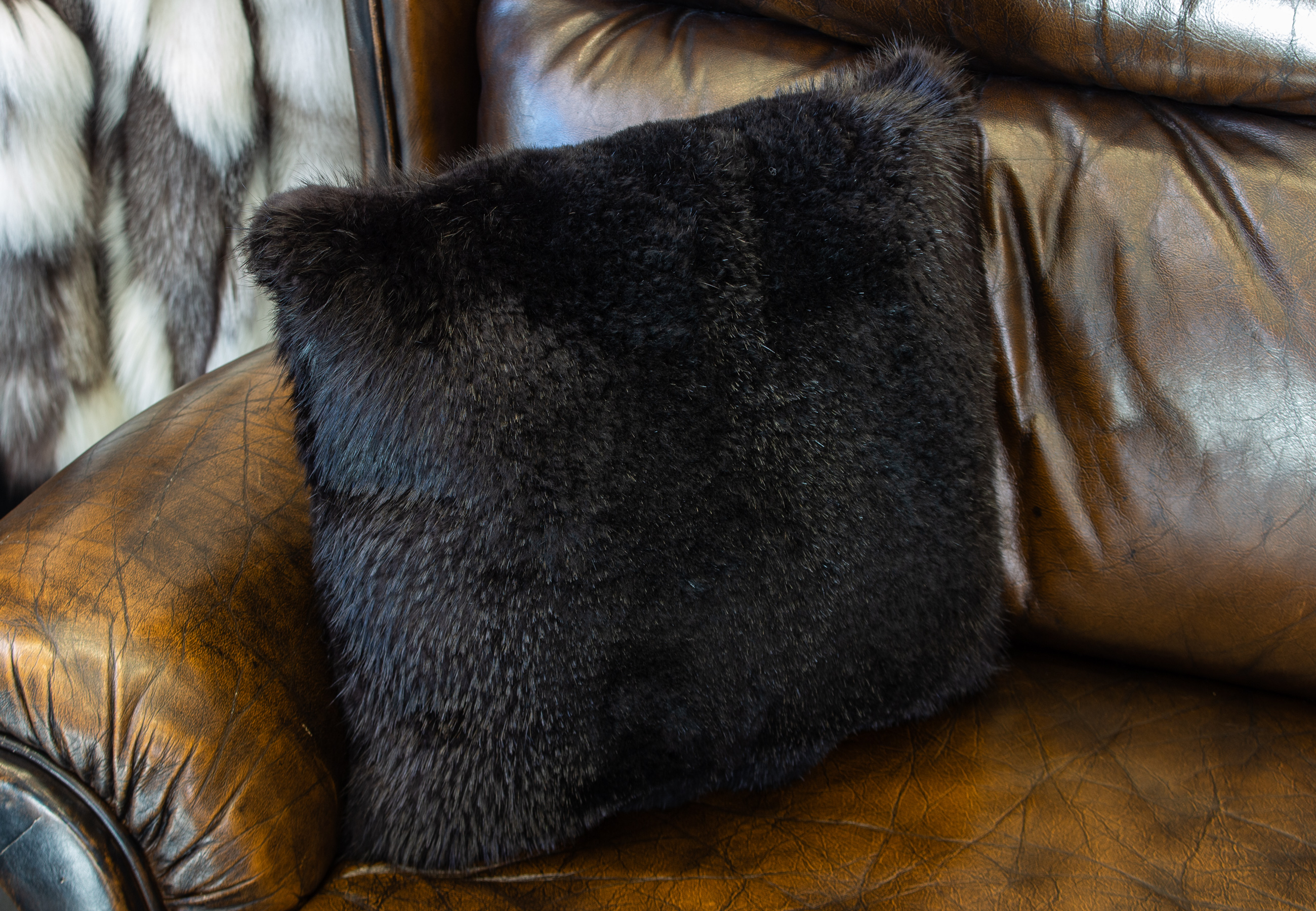 Sheared Beaver Fur Pillow