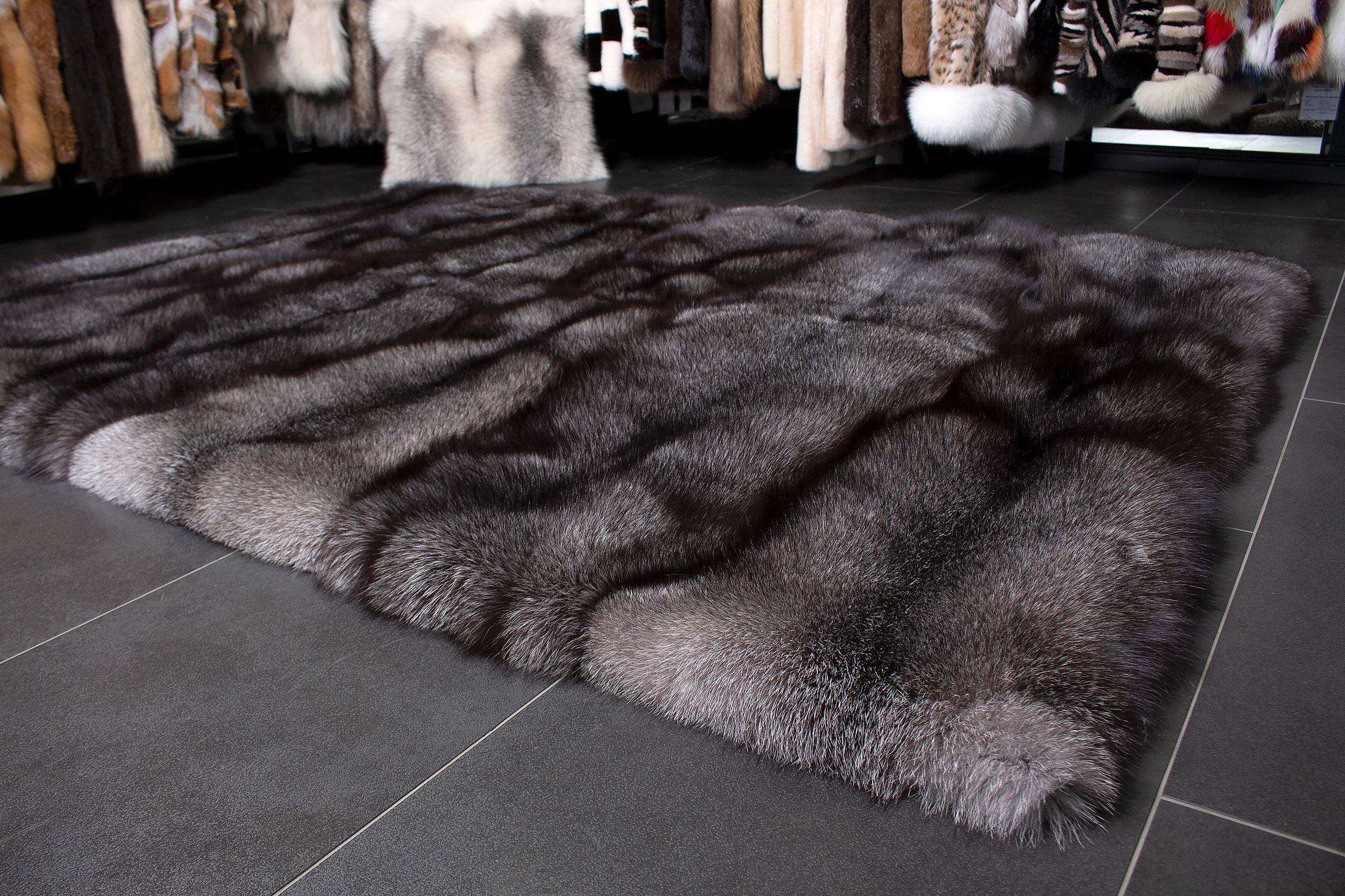 Blue Frost Fur Rug made with Scandinavian Real Fur