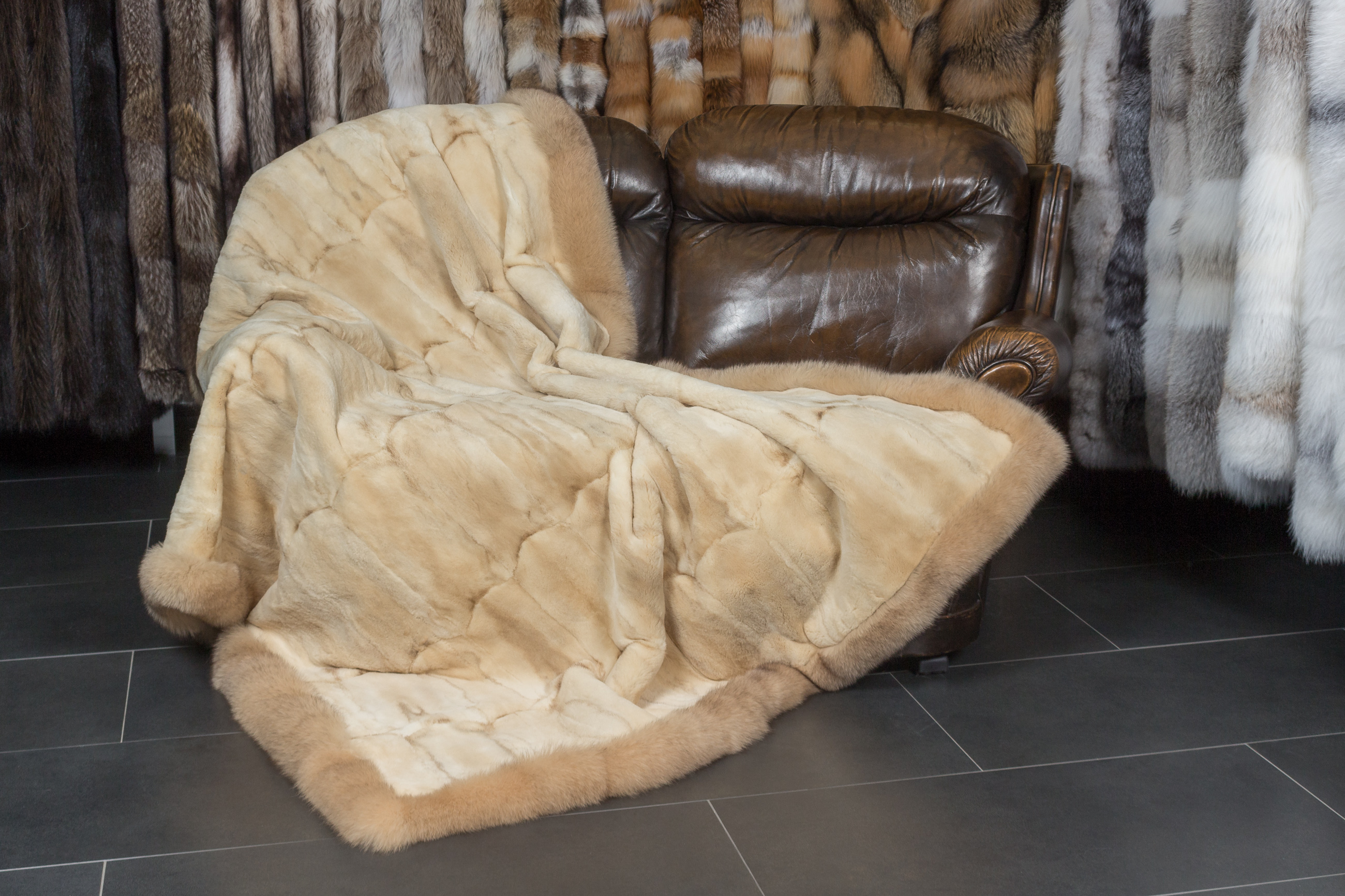 Musquash Real Fur Throw