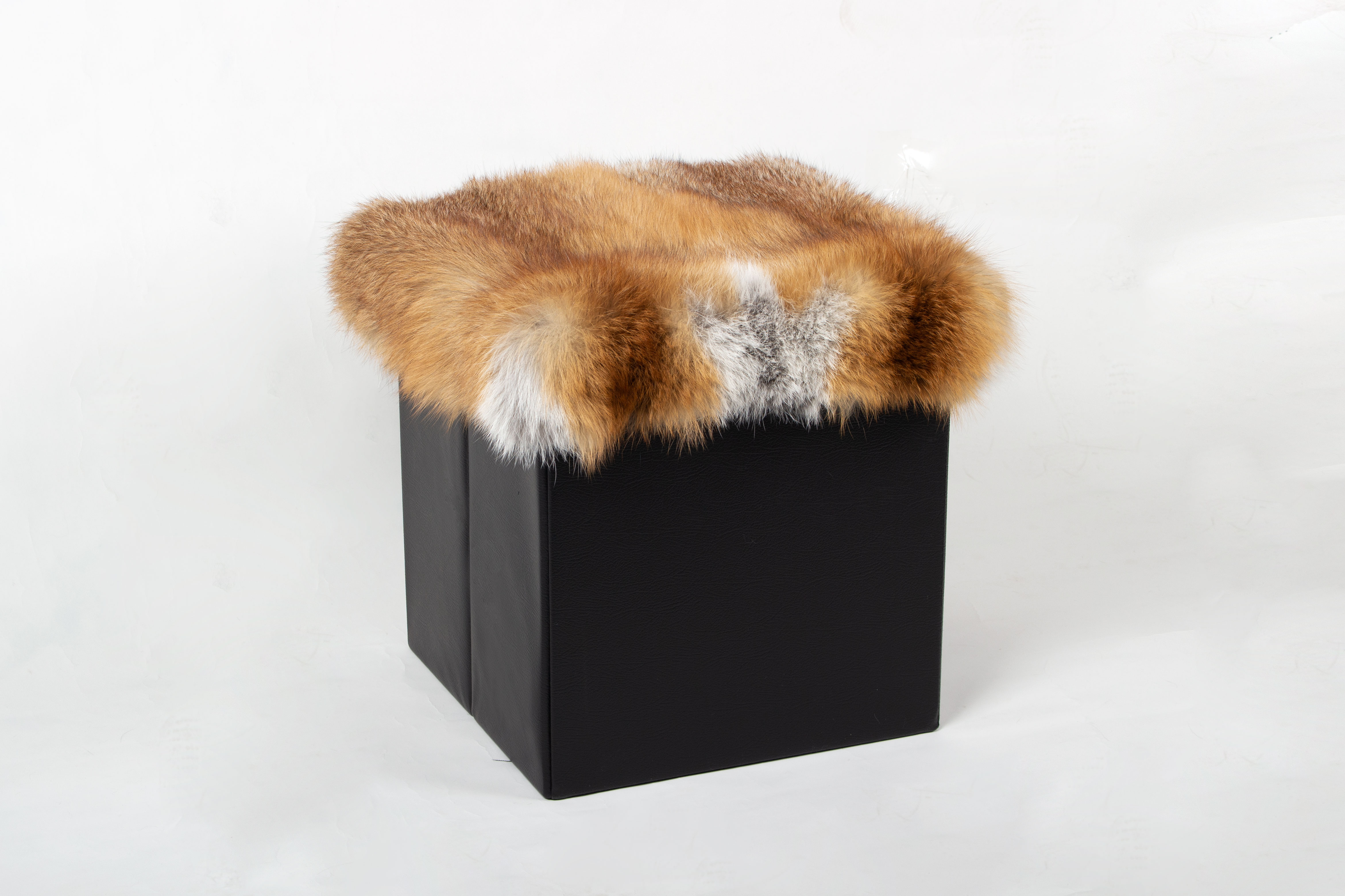 European Red Fox Fur Seat Cube
