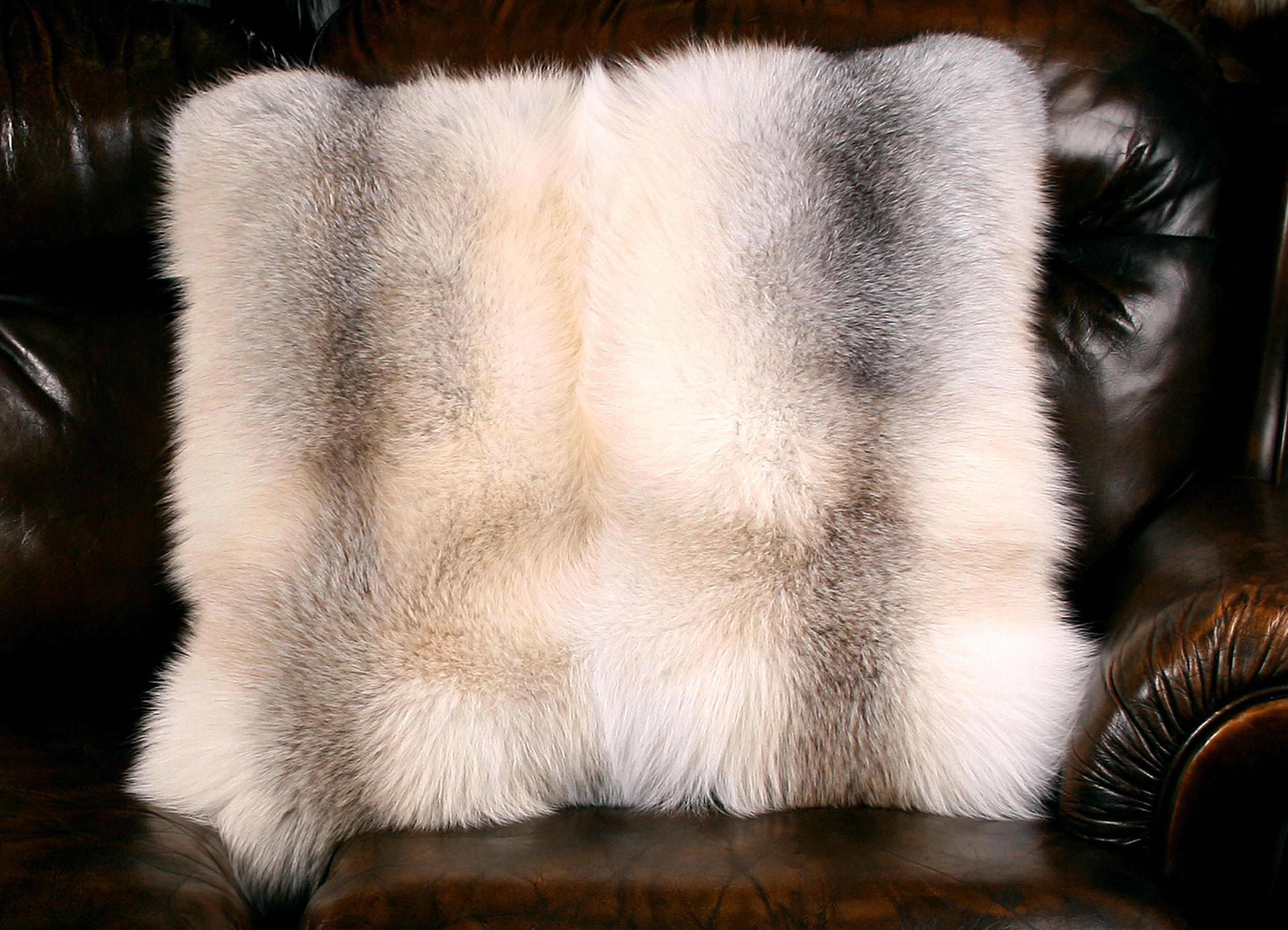 2-Skandinavisches-Fawn-Light-Fuchs-Fellkissen Fawn Light Fox Fur Pillow (SAGA Fur)