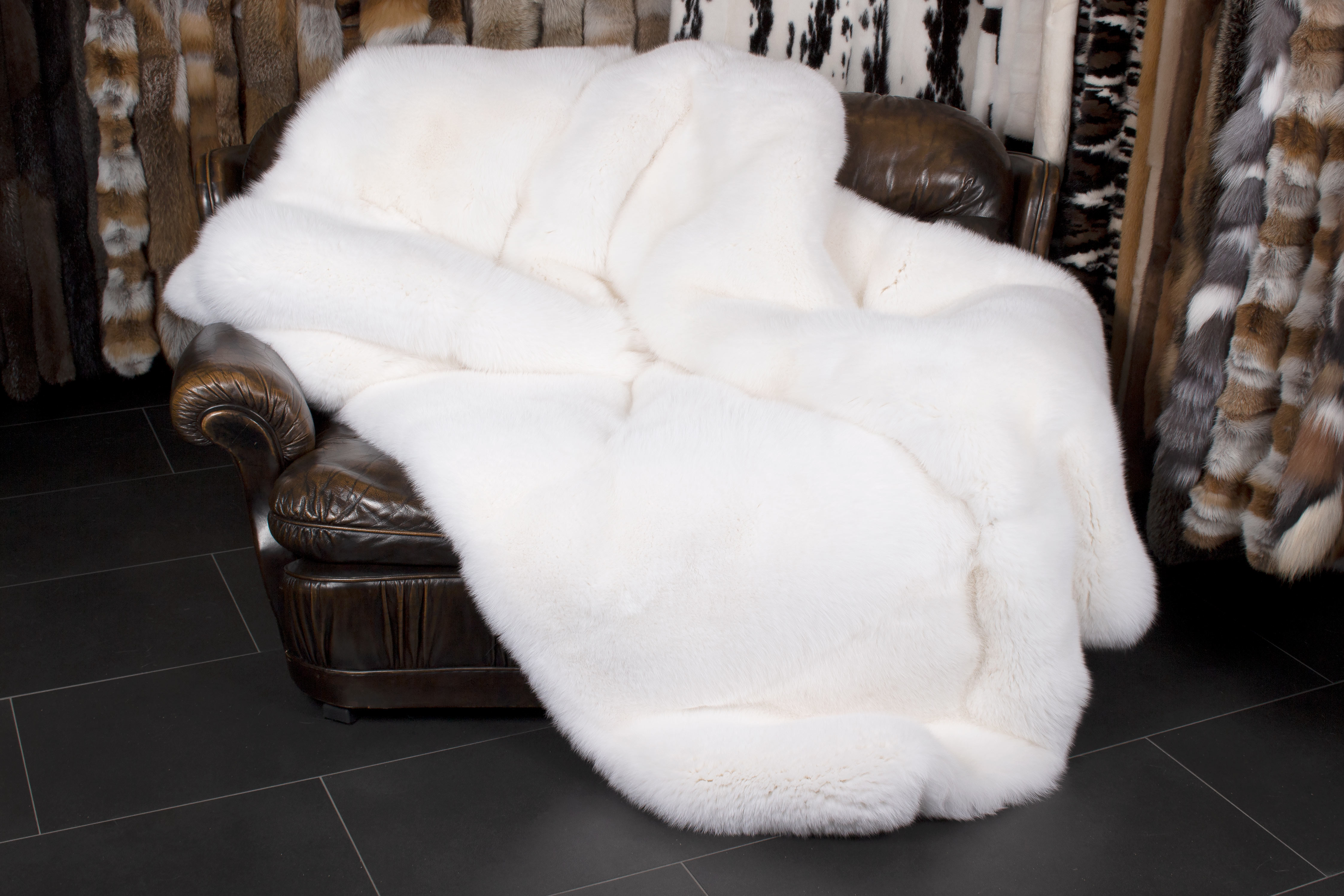 Shadow Fox Fur Throw - Fur On Both Sides